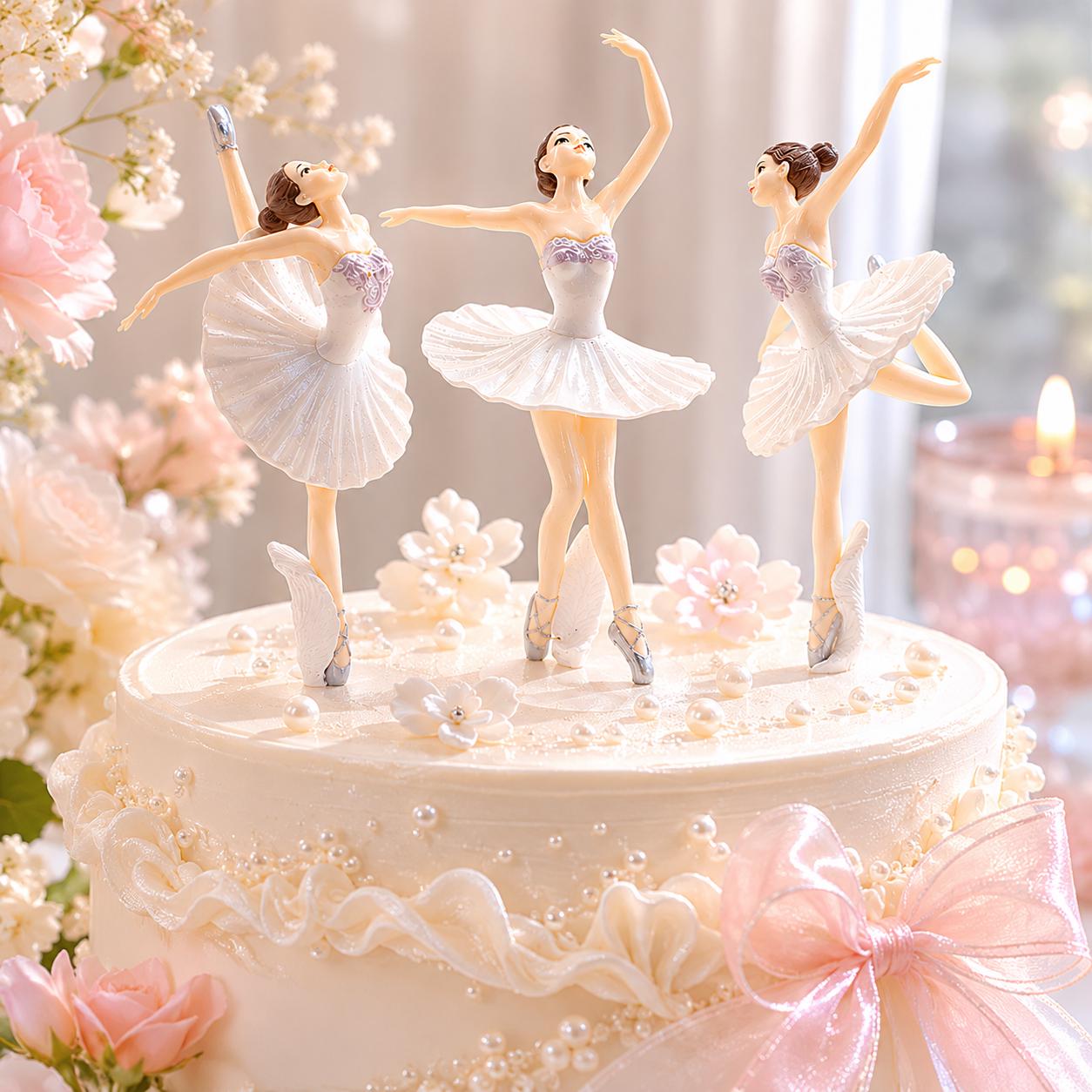 Mini Ballerina Figurine Set, Fairy Garden Decor, DIY Craft Accessories, Dollhouse Flower Pot Figures