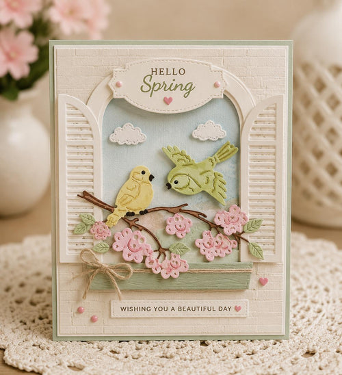 Birds Tree Branch Metal Die Cut for Scrapbooking, Card Making, Stencil Template