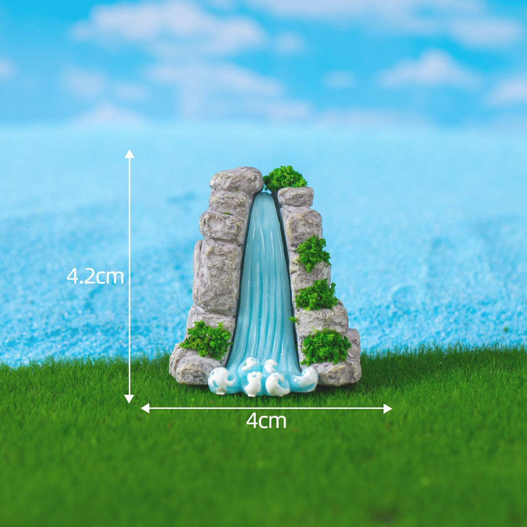 Miniature Mountain Waterfall Set, Fairy Garden Decor for DIY Landscapes