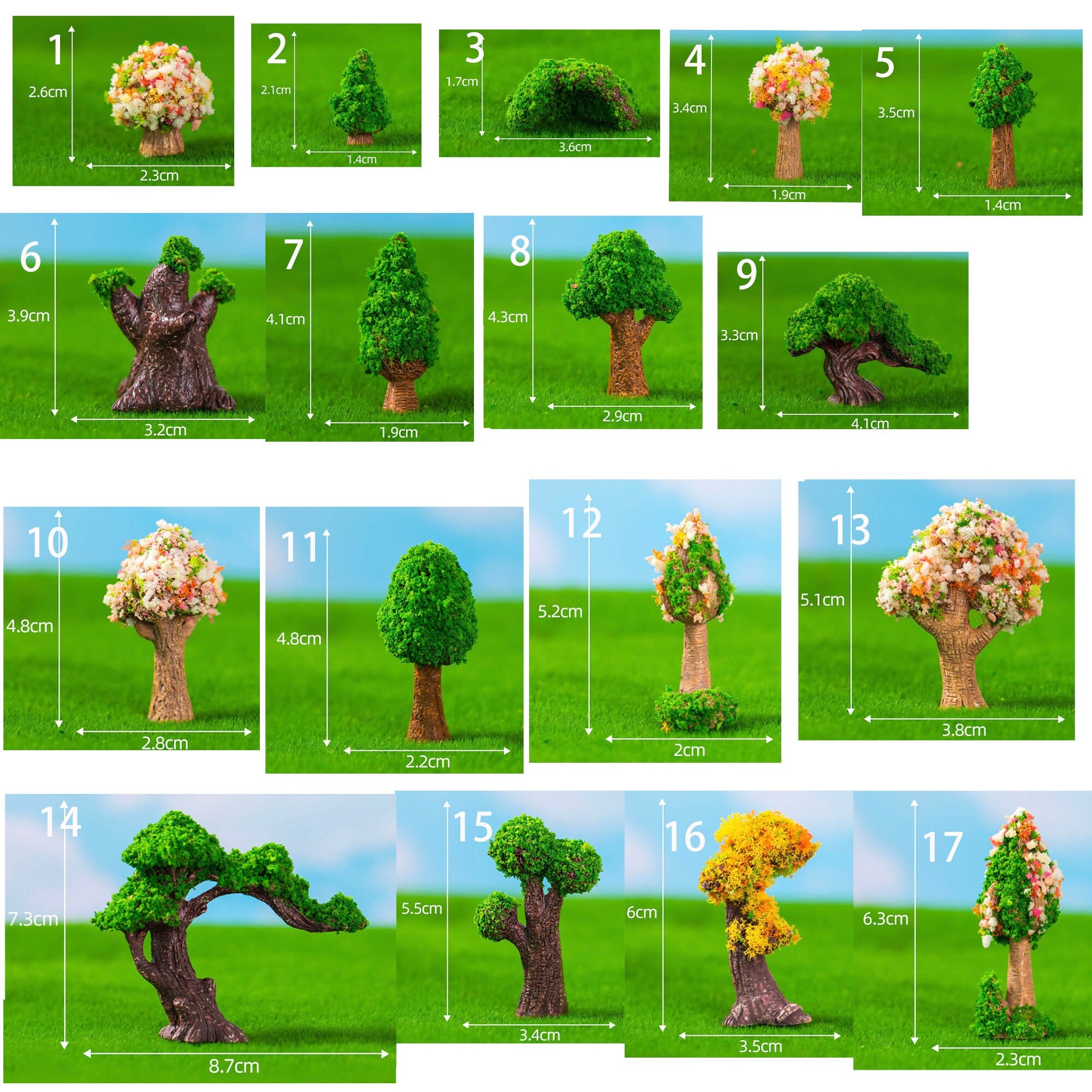Miniature Artificial Trees for Fairy Gardens and Model Scenes