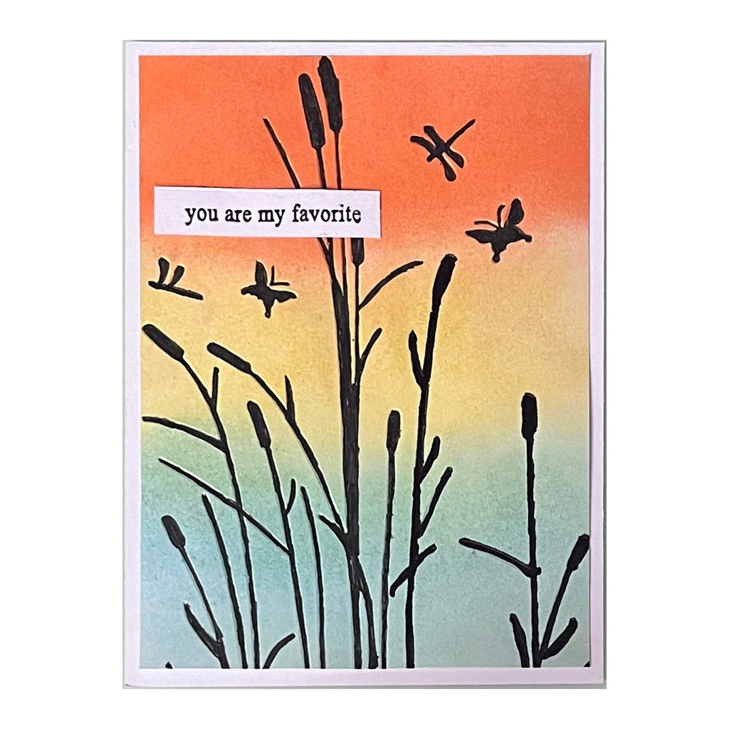 Cattail Grass Embossing Folder, Butterfly Background (10.5x14.8cm)