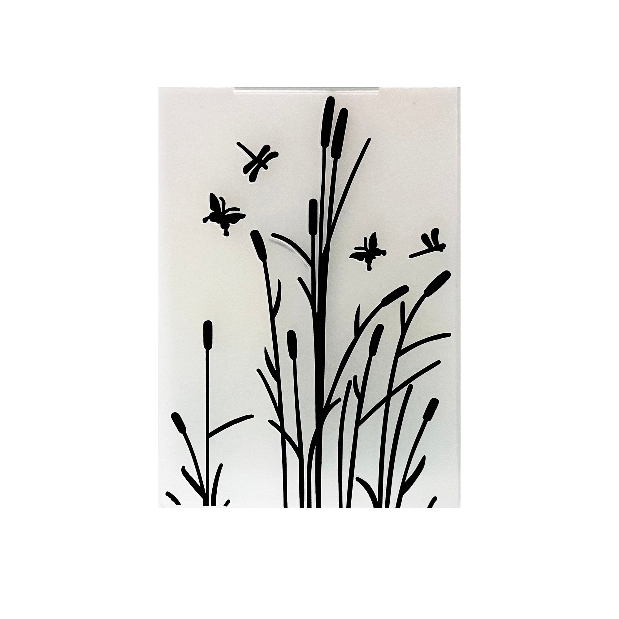 Cattail Grass Embossing Folder, Butterfly Background (10.5x14.8cm)
