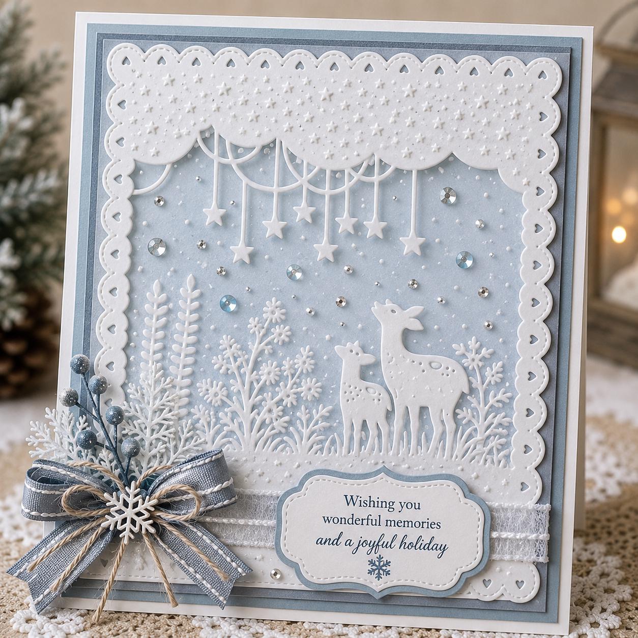 Dandelion Reindeer Embossing Folder, Card Making Tool, 105x148mm