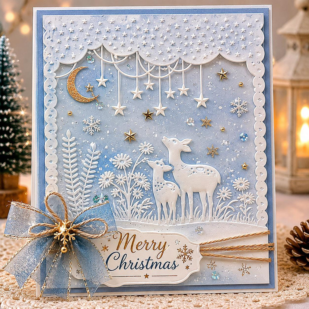 Dandelion Reindeer Embossing Folder, Card Making Tool, 105x148mm