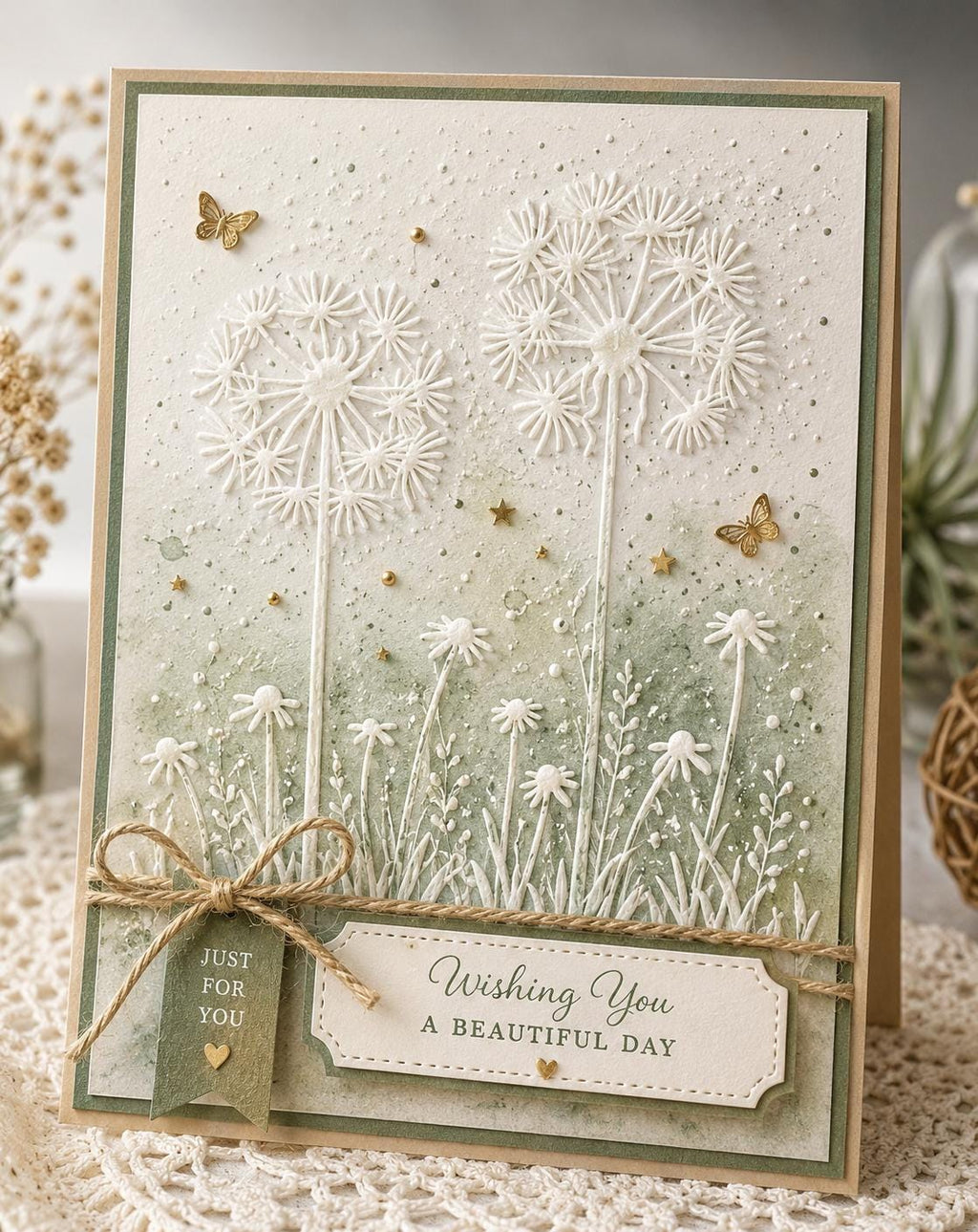 Dandelion Reindeer Embossing Folder, Card Making Tool, 105x148mm