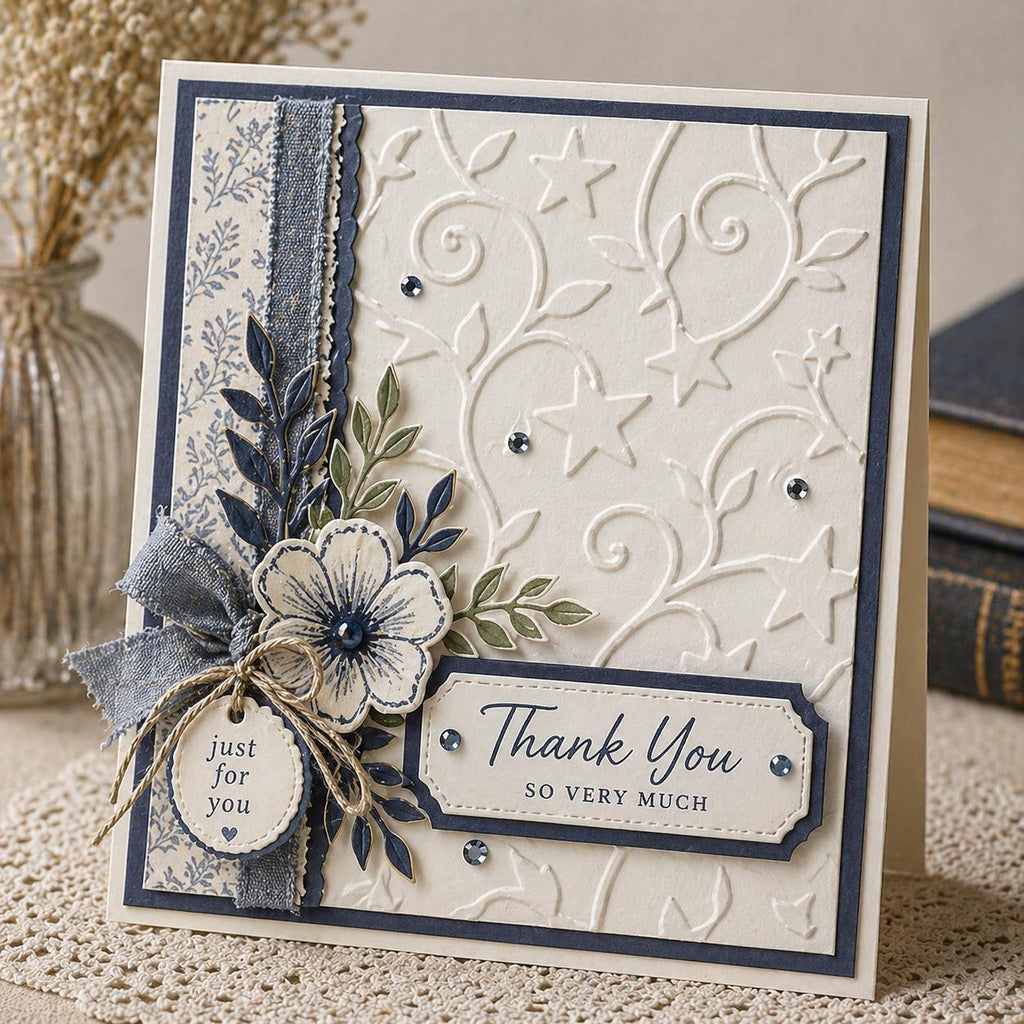 Star & Butterfly Embossing Folder, Card Making (105x148mm)