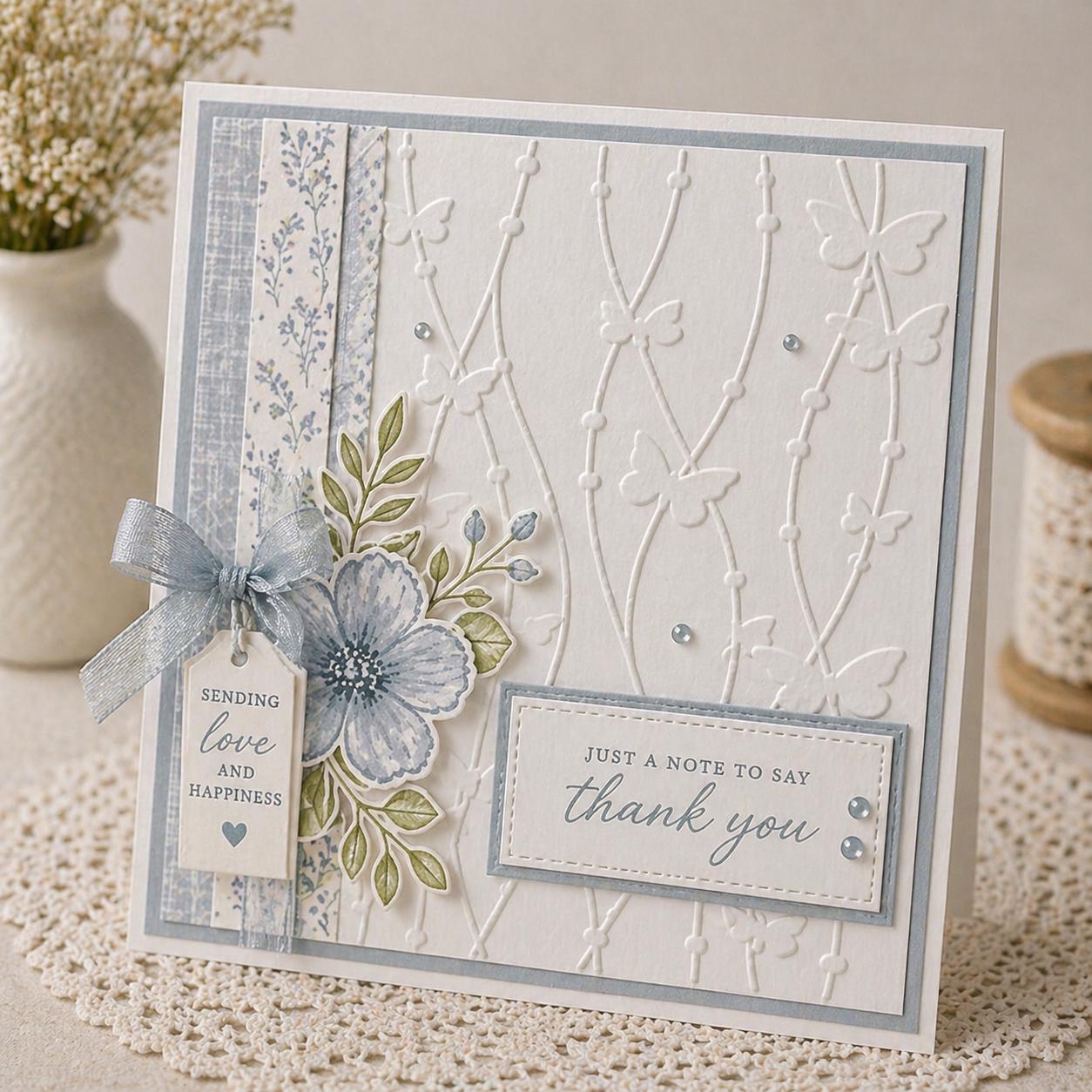 Star & Butterfly Embossing Folder, Card Making (105x148mm)