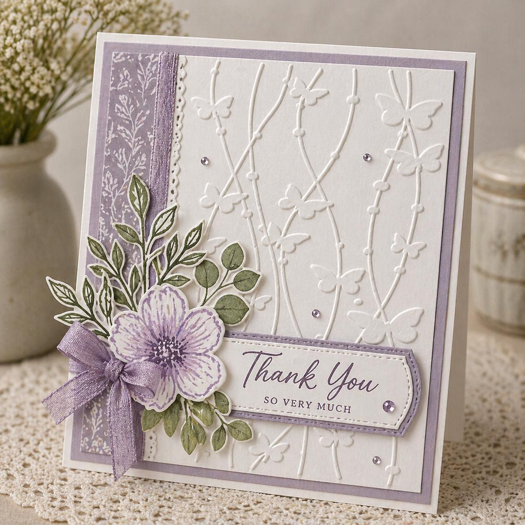 Star & Butterfly Embossing Folder, Card Making (105x148mm)