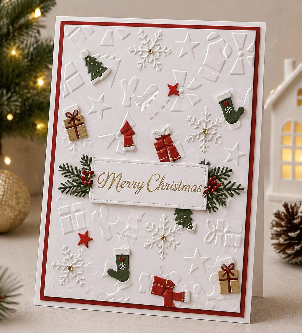 Christmas Embossing Folder, Card Making Stencil (105x148mm)