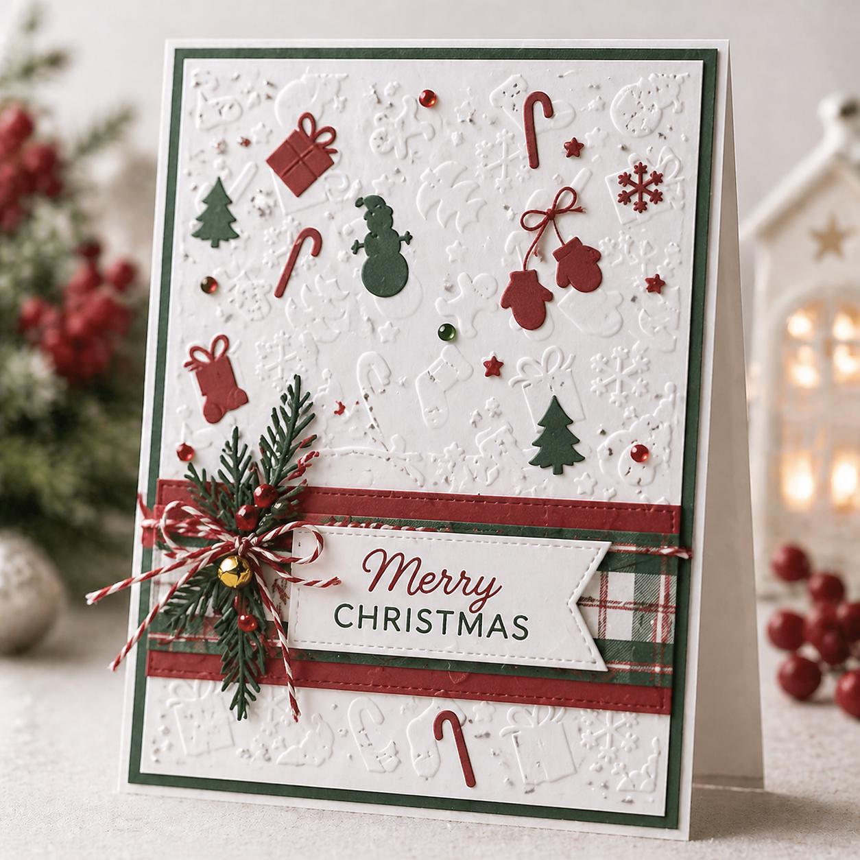 Christmas Embossing Folder, Card Making Stencil (105x148mm)