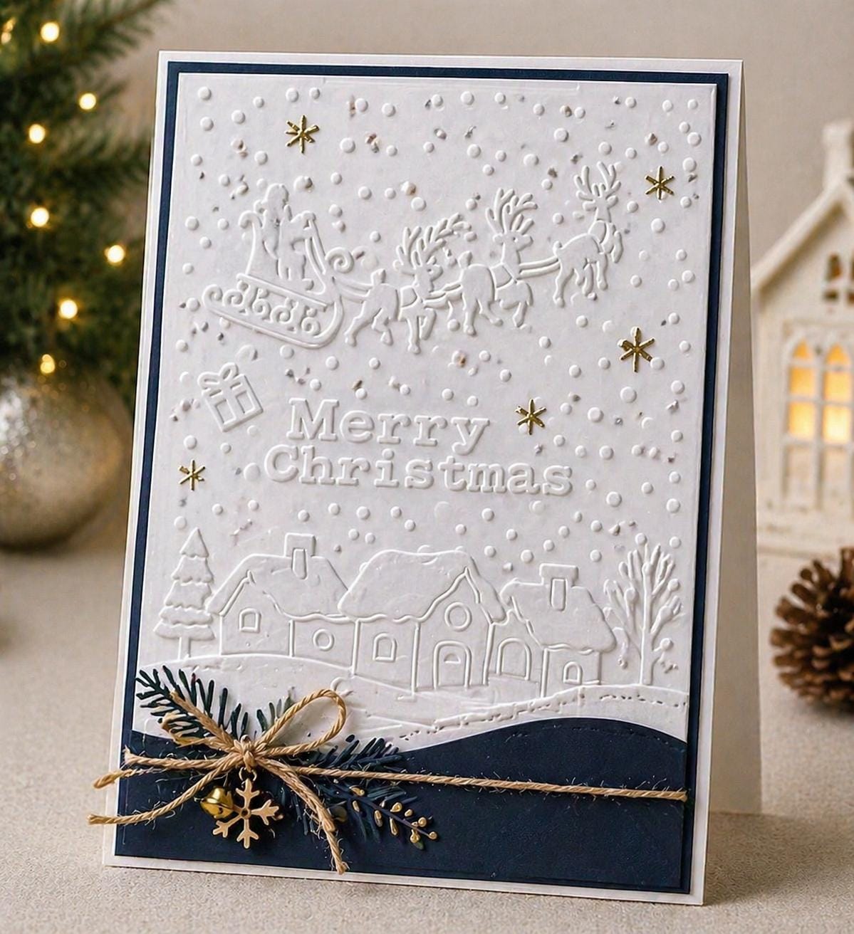 Christmas Embossing Folder, Card Making Stencil (105x148mm)
