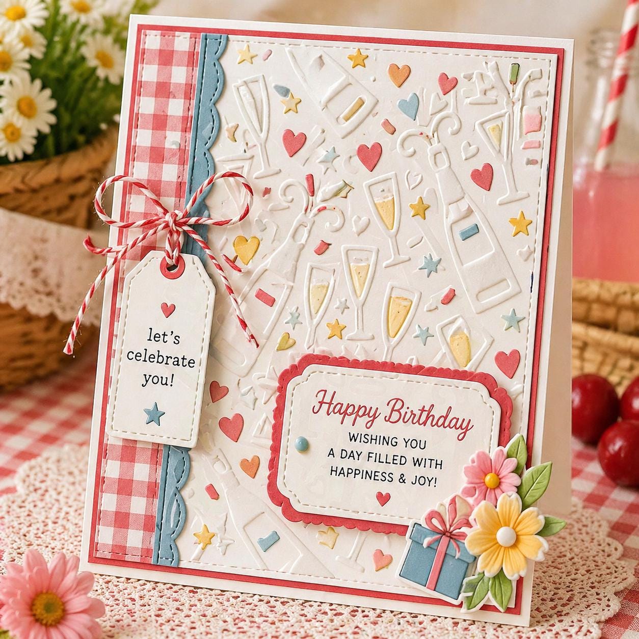 Flower & Bottle Embossing Folder, Card Making, 105x148mm