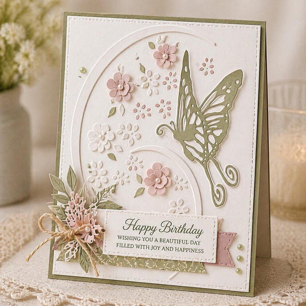 Butterfly Oval Embossing Folder for Card Making 105x148mm