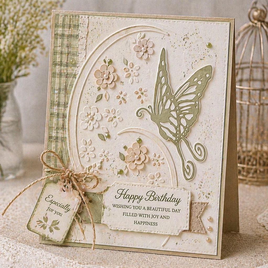 Butterfly Oval Embossing Folder for Card Making 105x148mm