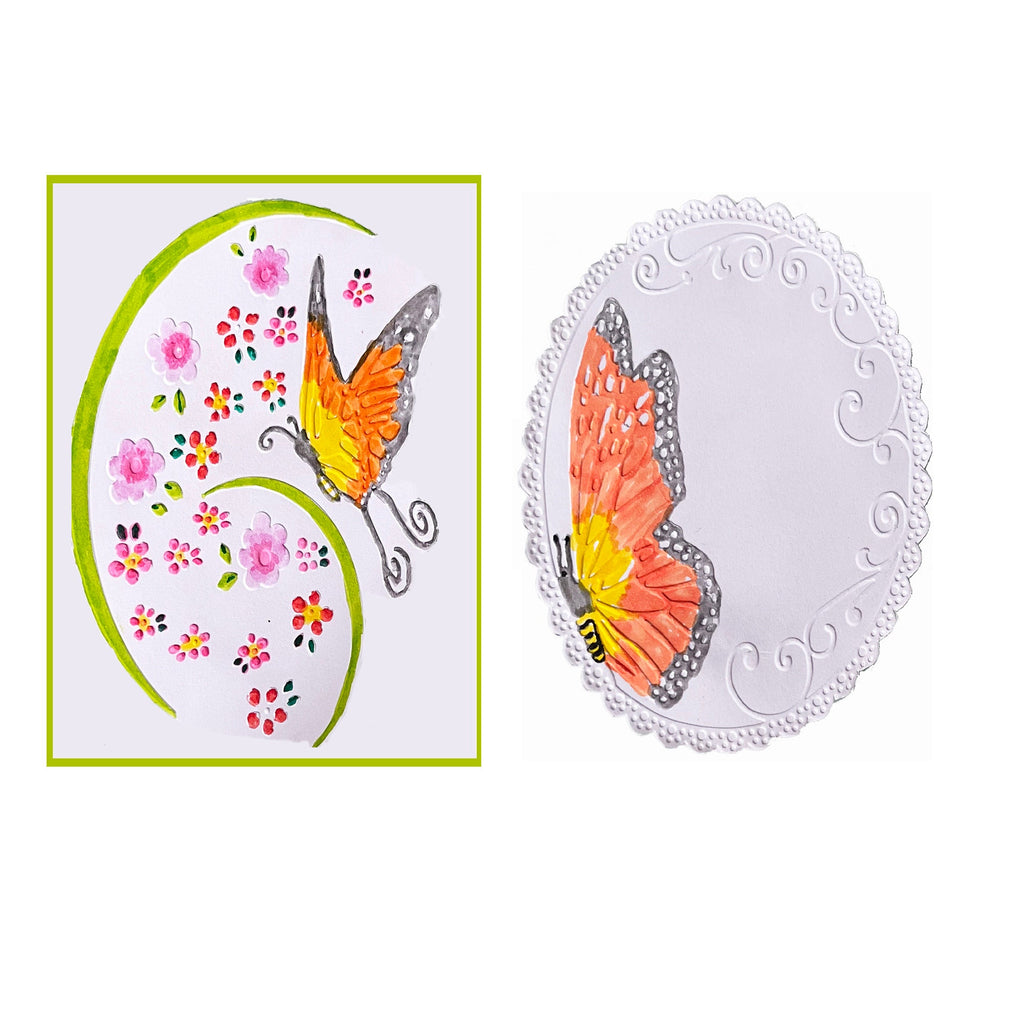 Butterfly Oval Embossing Folder for Card Making 105x148mm