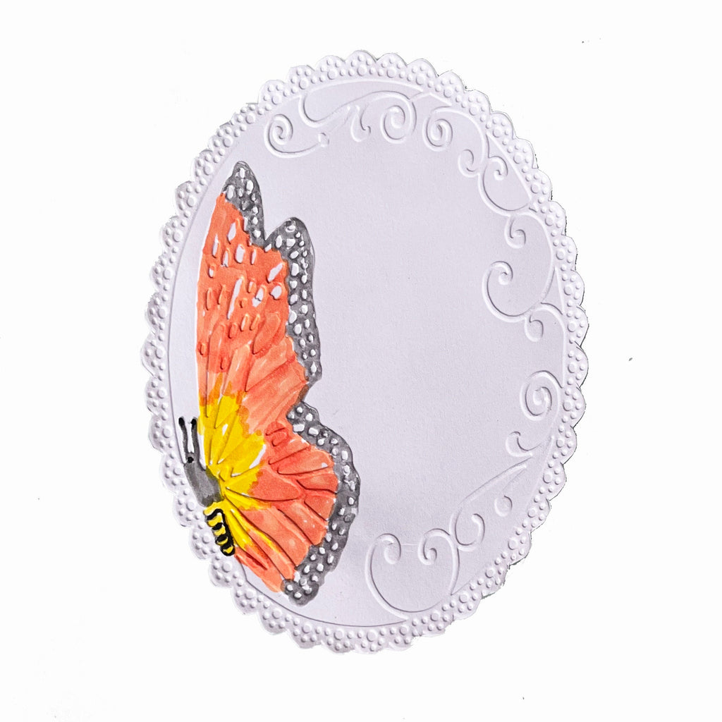Butterfly Oval Embossing Folder for Card Making 105x148mm