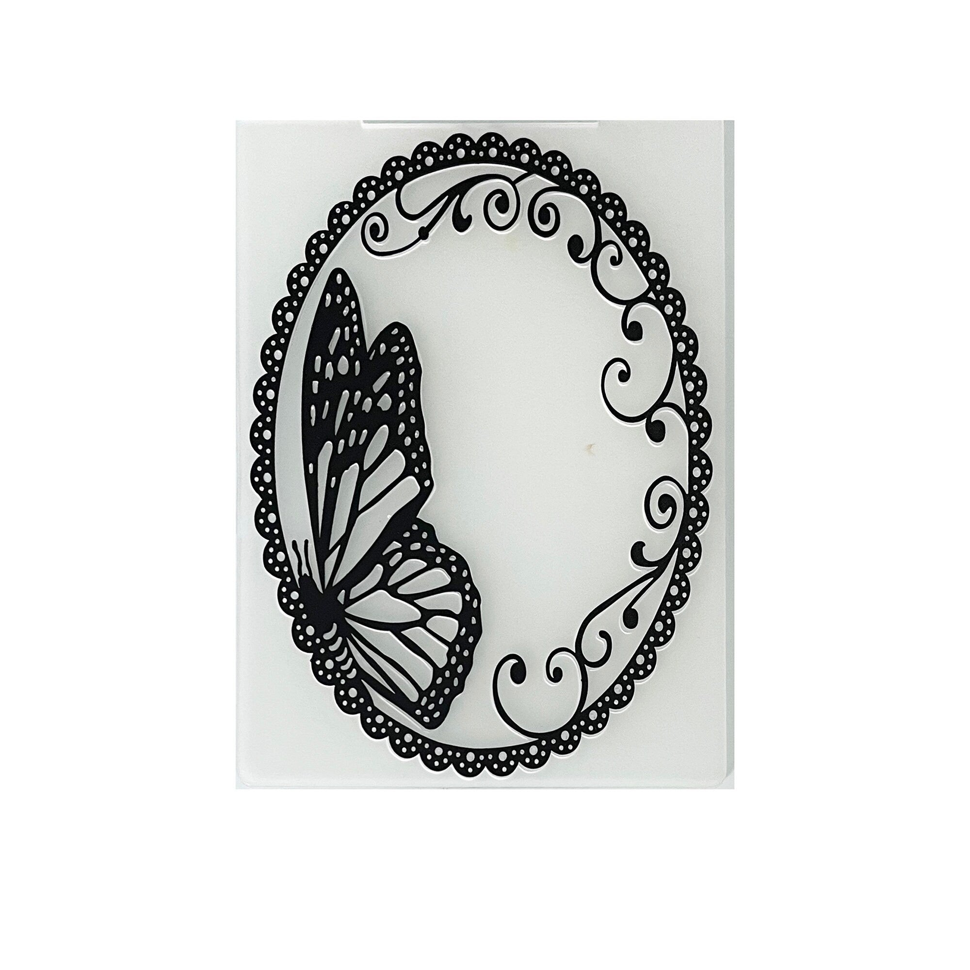 Butterfly Oval Embossing Folder for Card Making 105x148mm