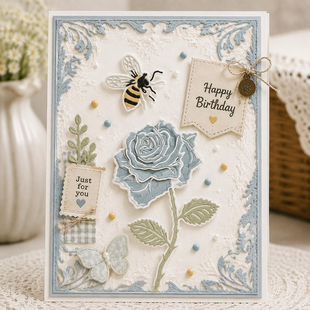 Rose Flower Frame Embossing Folder, Card Making (105x148mm)