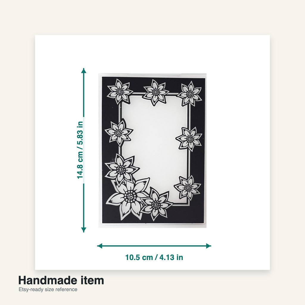 Rose Flower Frame Embossing Folder, Card Making (105x148mm)