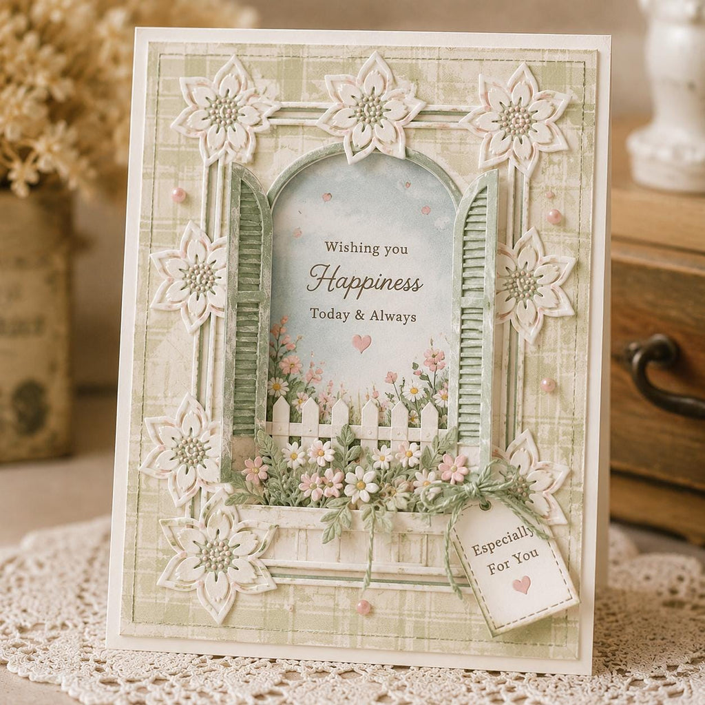 Rose Flower Frame Embossing Folder, Card Making (105x148mm)