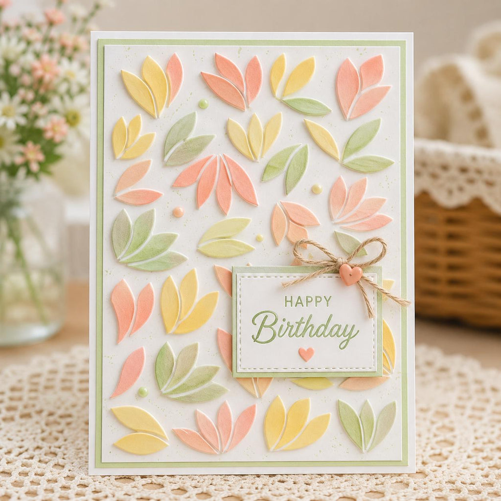 Flower Petal Embossing Folder, Card Making Texture Tool for Paper Crafts (105x148mm)