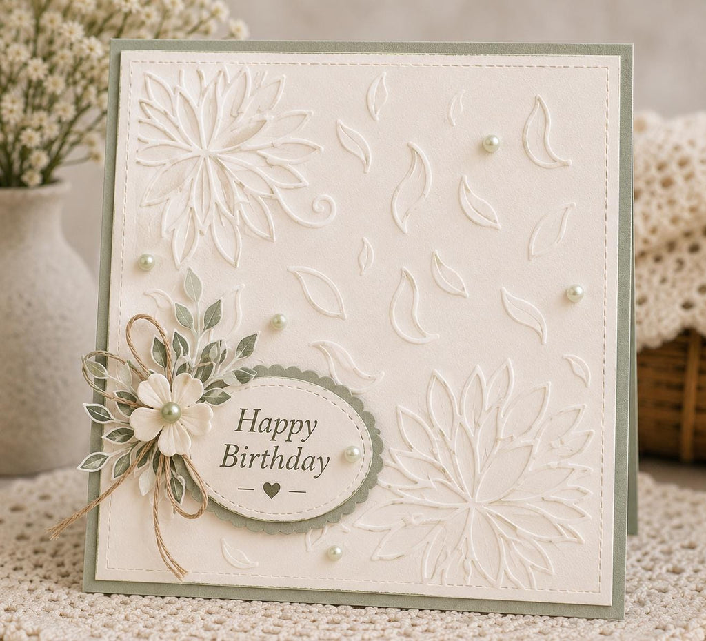Flower Petal Embossing Folder, Card Making Texture Tool for Paper Crafts (105x148mm)
