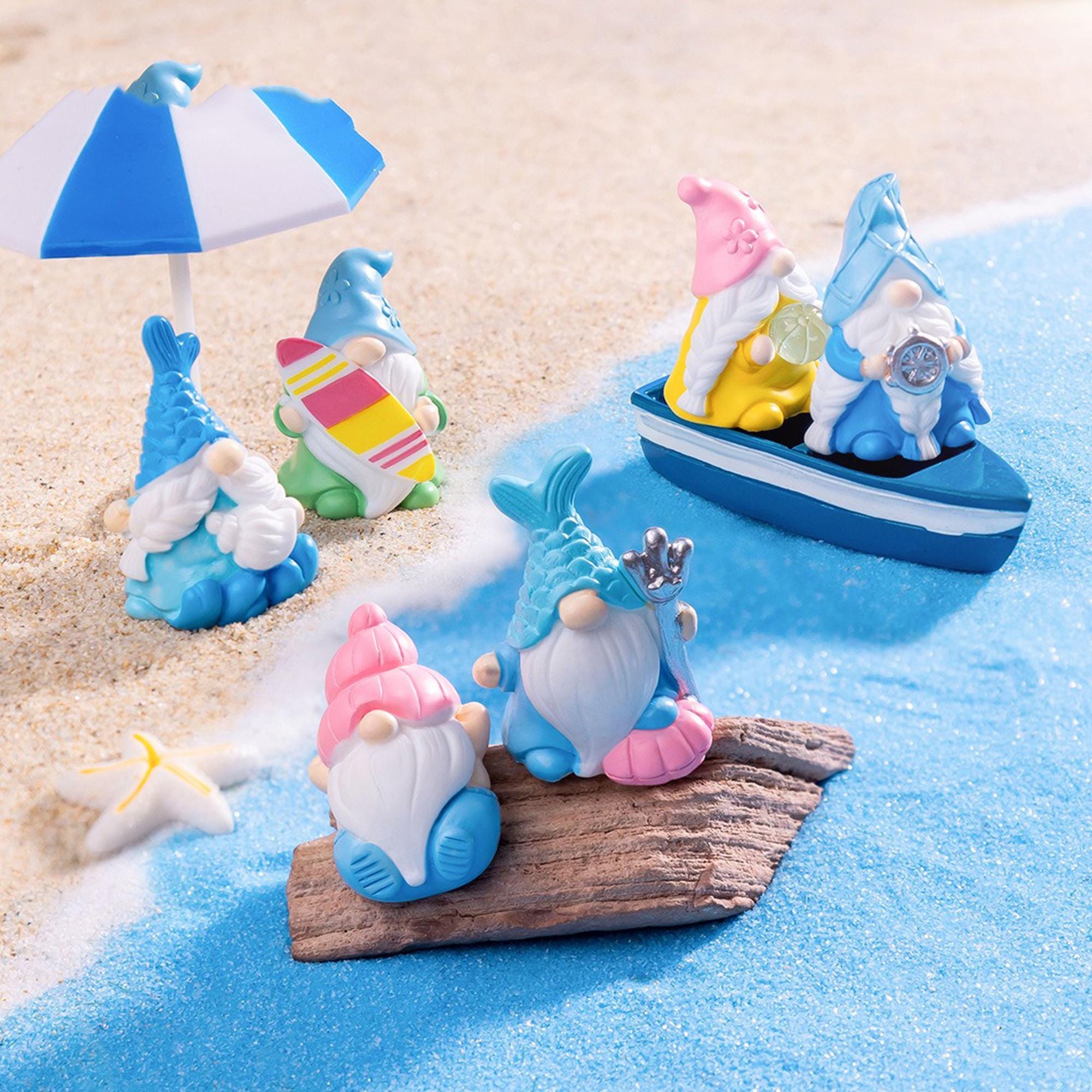 Mini Beach Gnomes Set, Fairy Garden Decor and DIY Landscape Props