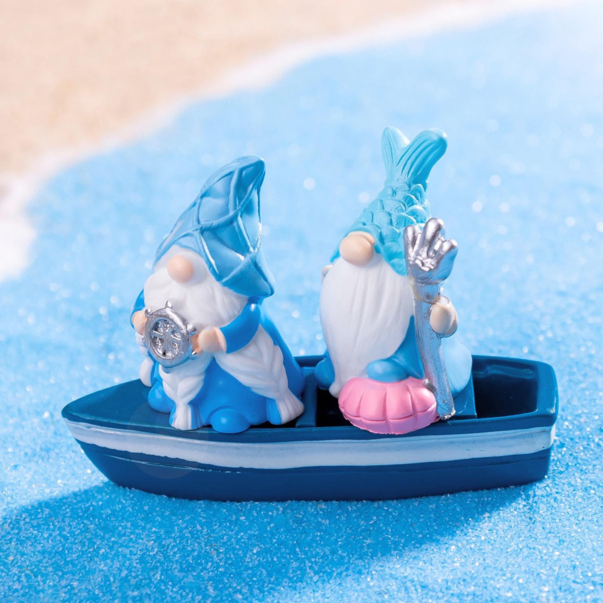 Mini Beach Gnomes Set, Fairy Garden Decor and DIY Landscape Props