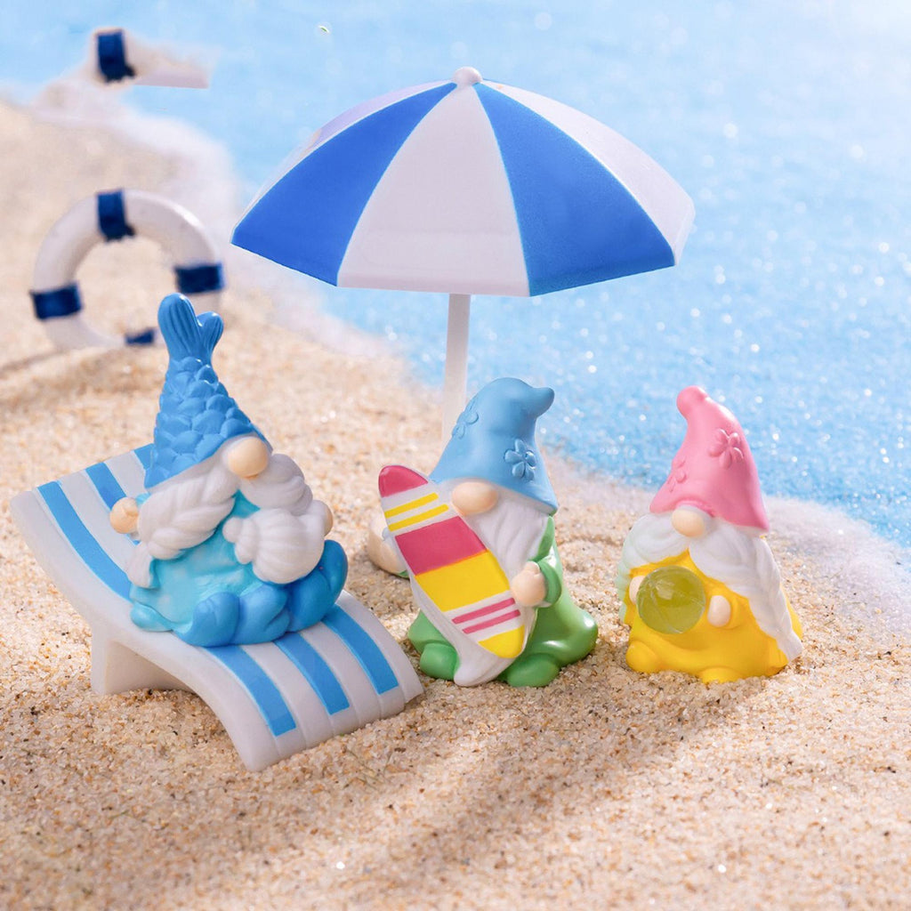 Mini Beach Gnomes Set, Fairy Garden Decor and DIY Landscape Props