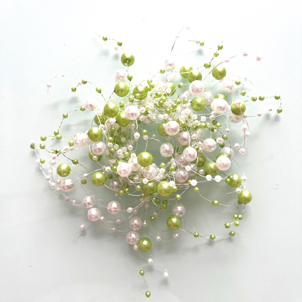 Pearl Branch Garland, Mixed Bead Vine for Wedding Decor, 2 Strips (1.3m Each)