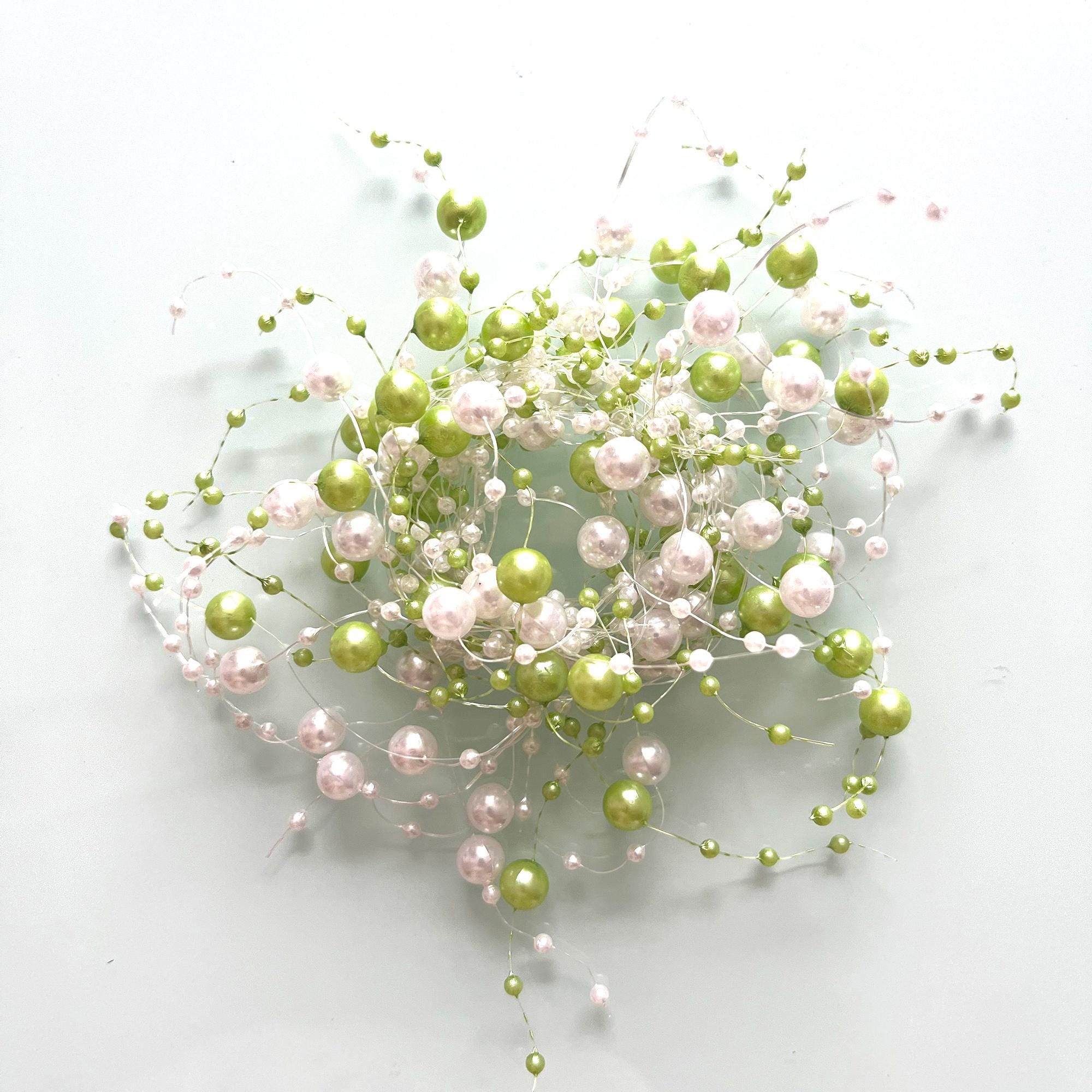 Pearl Branch Garland, Mixed Bead Vine for Wedding Decor, 2 Strips (1.3m Each)