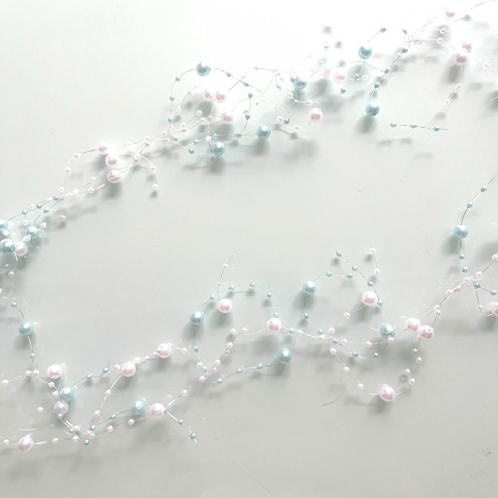 Pearl Branch Garland, Mixed Bead Vine for Wedding Decor, 2 Strips (1.3m Each)