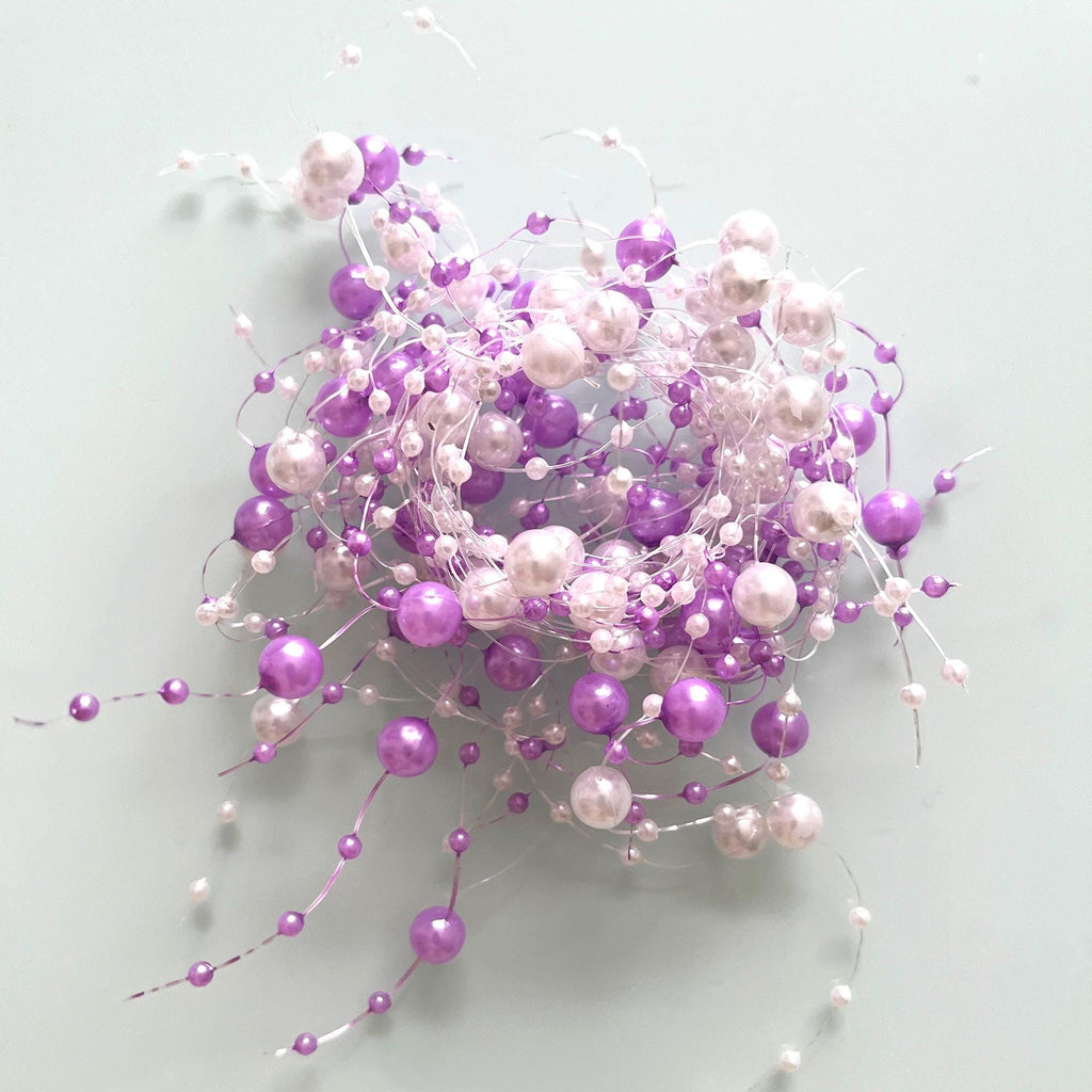 Pearl Branch Garland, Mixed Bead Vine for Wedding Decor, 2 Strips (1.3m Each)