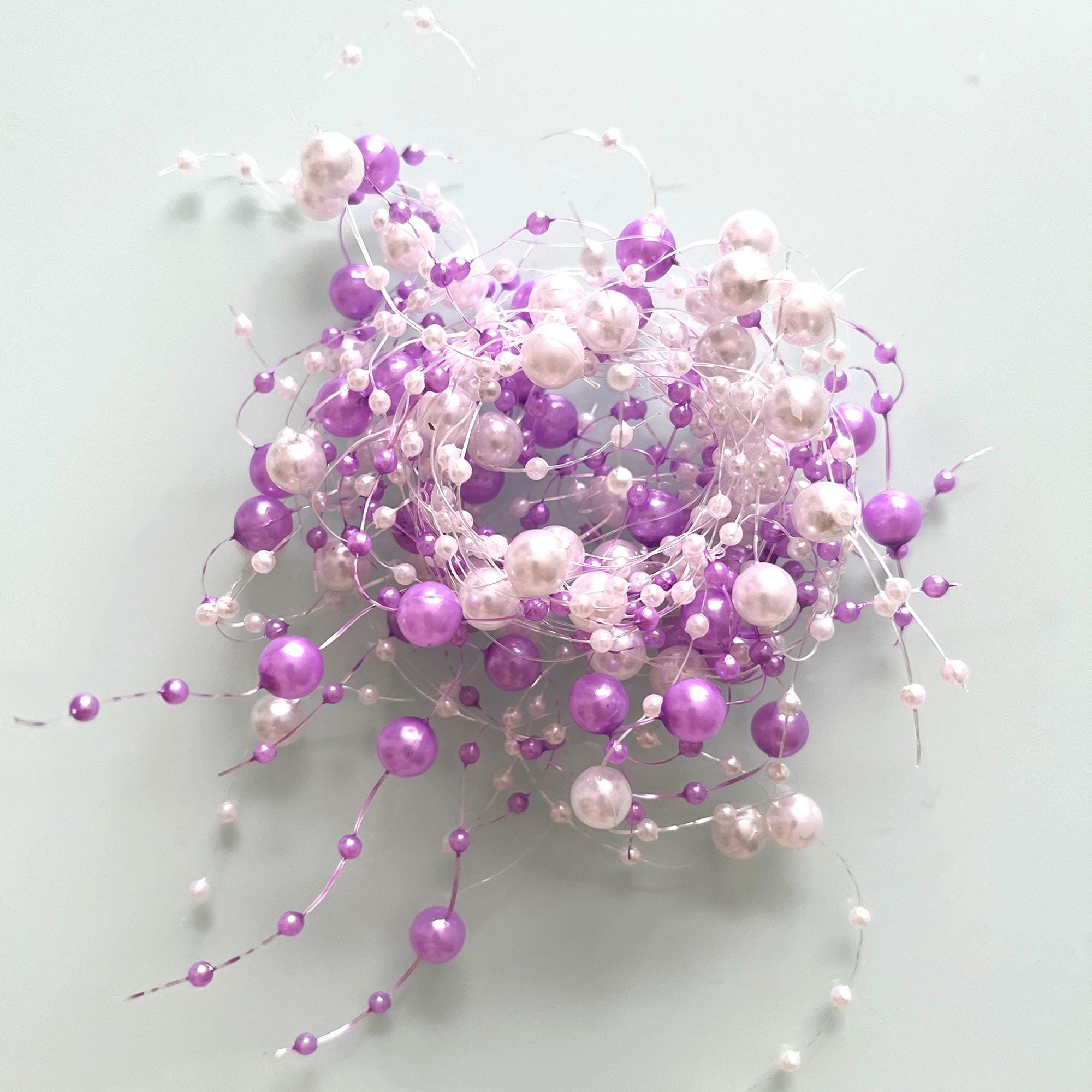Pearl Branch Garland, Mixed Bead Vine for Wedding Decor, 2 Strips (1.3m Each)