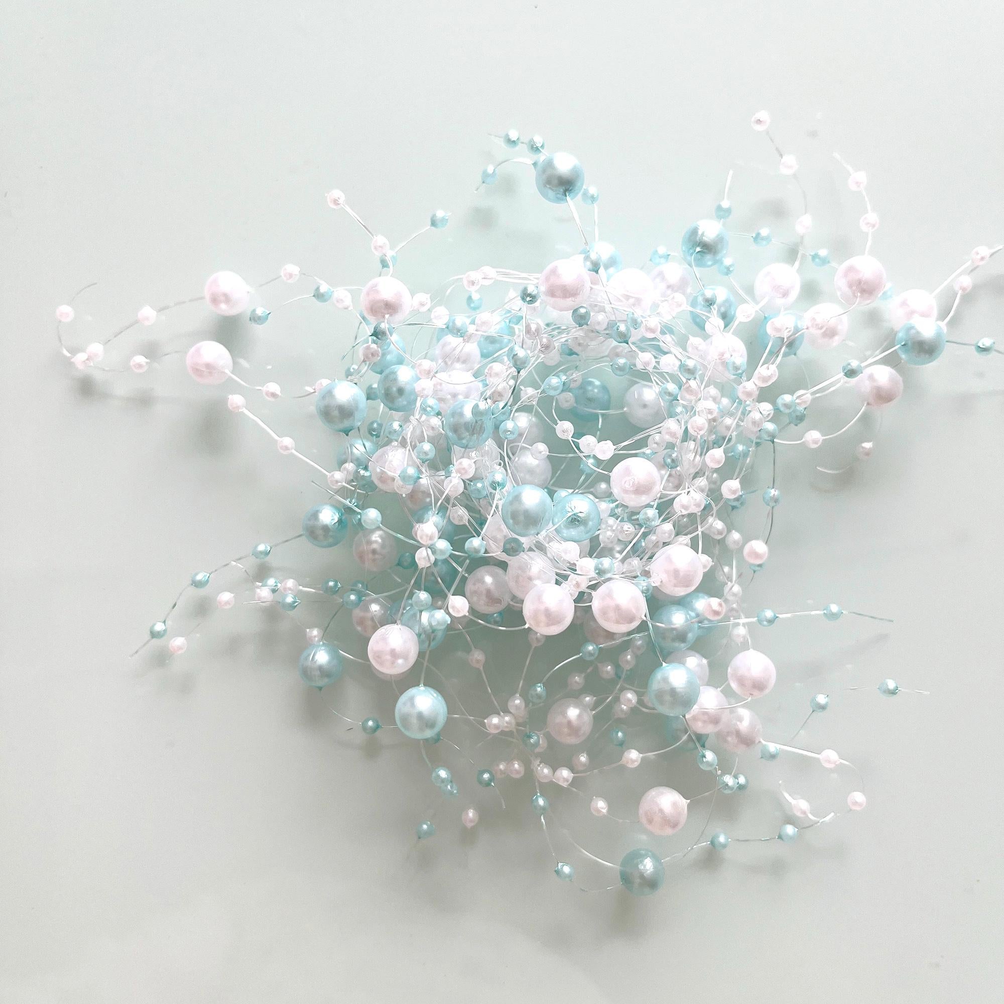 Pearl Branch Garland, Mixed Bead Vine for Wedding Decor, 2 Strips (1.3m Each)