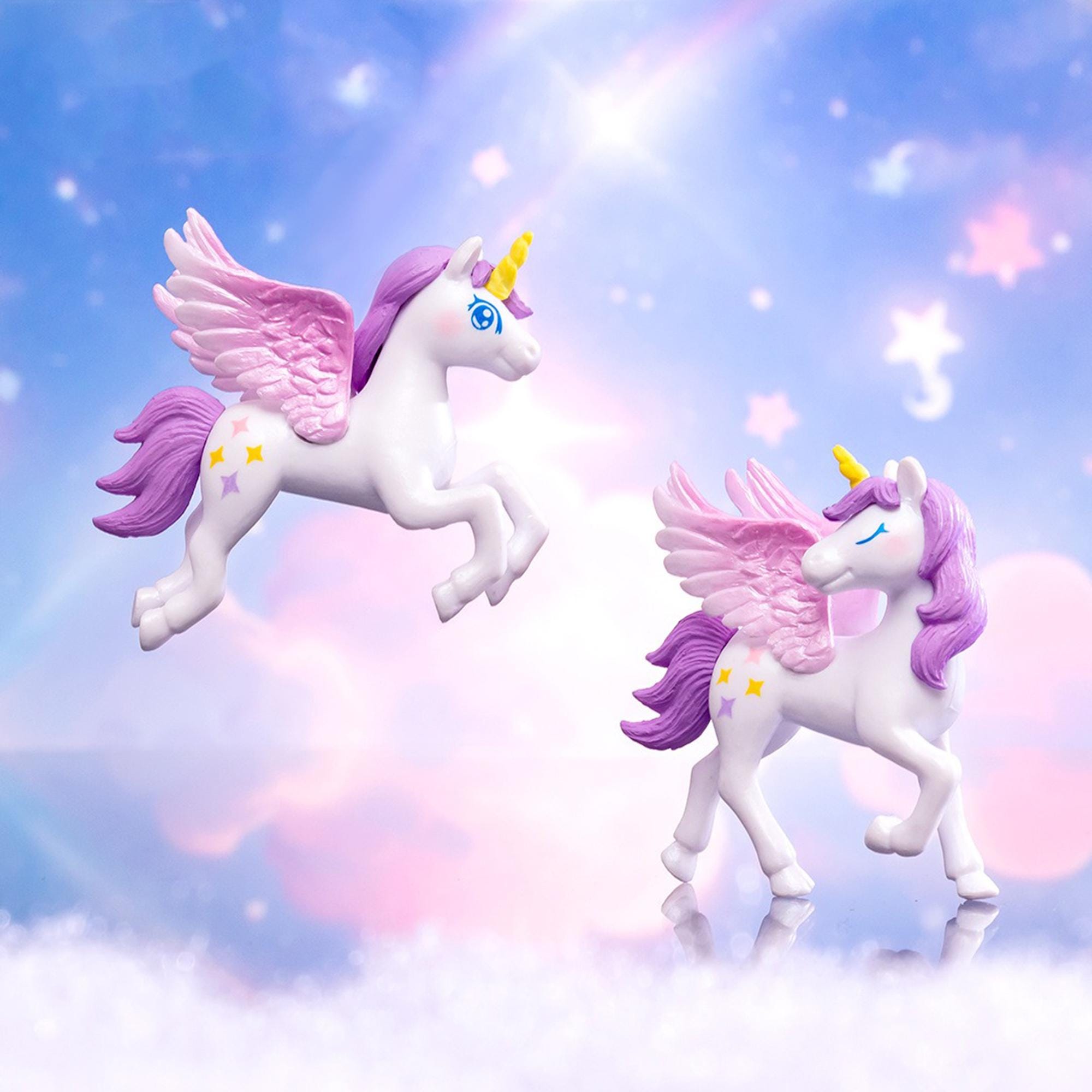 Mini Flying Unicorn Figurines, Fairy Garden Decor and DIY Landscape Props
