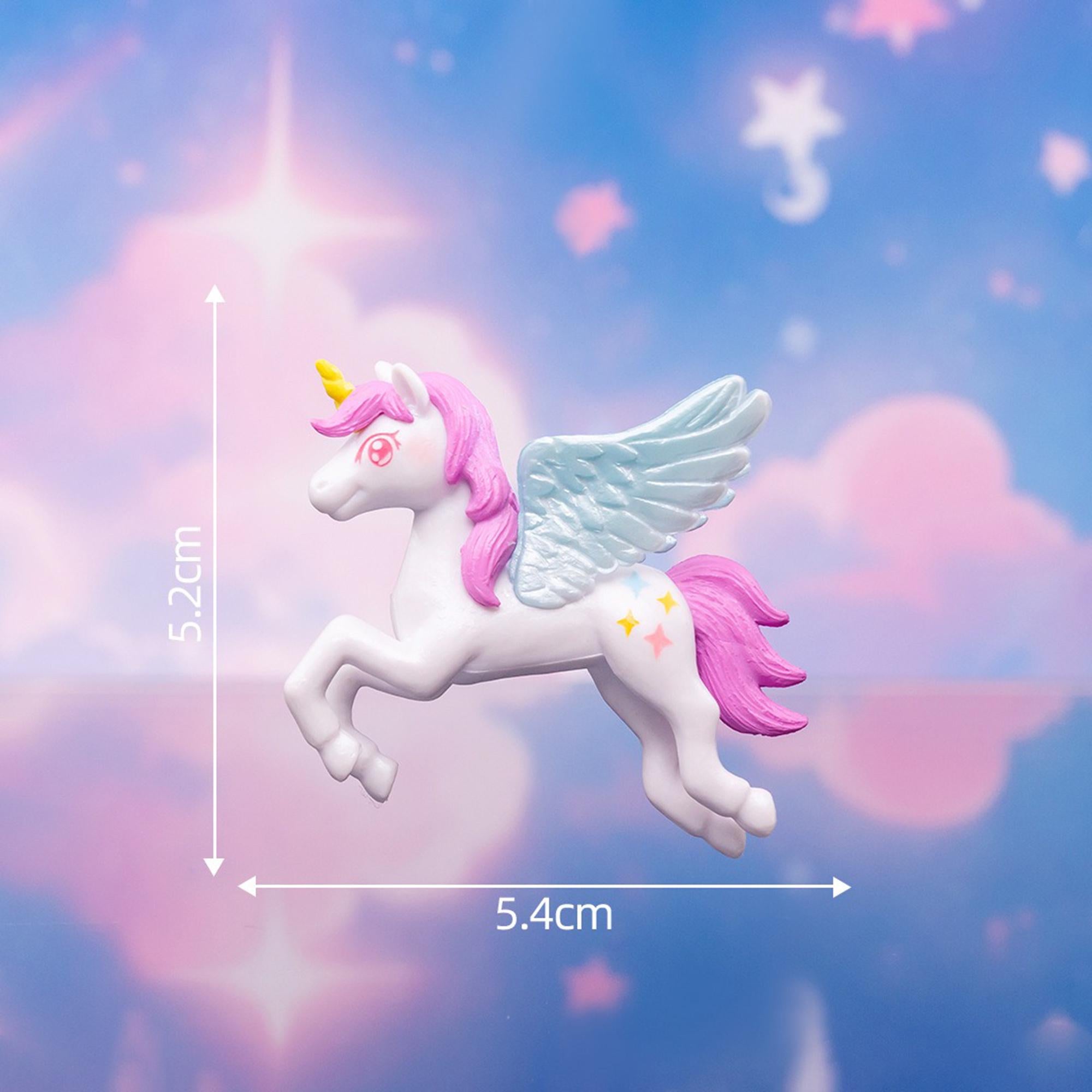 Mini Flying Unicorn Figurines, Fairy Garden Decor and DIY Landscape Props