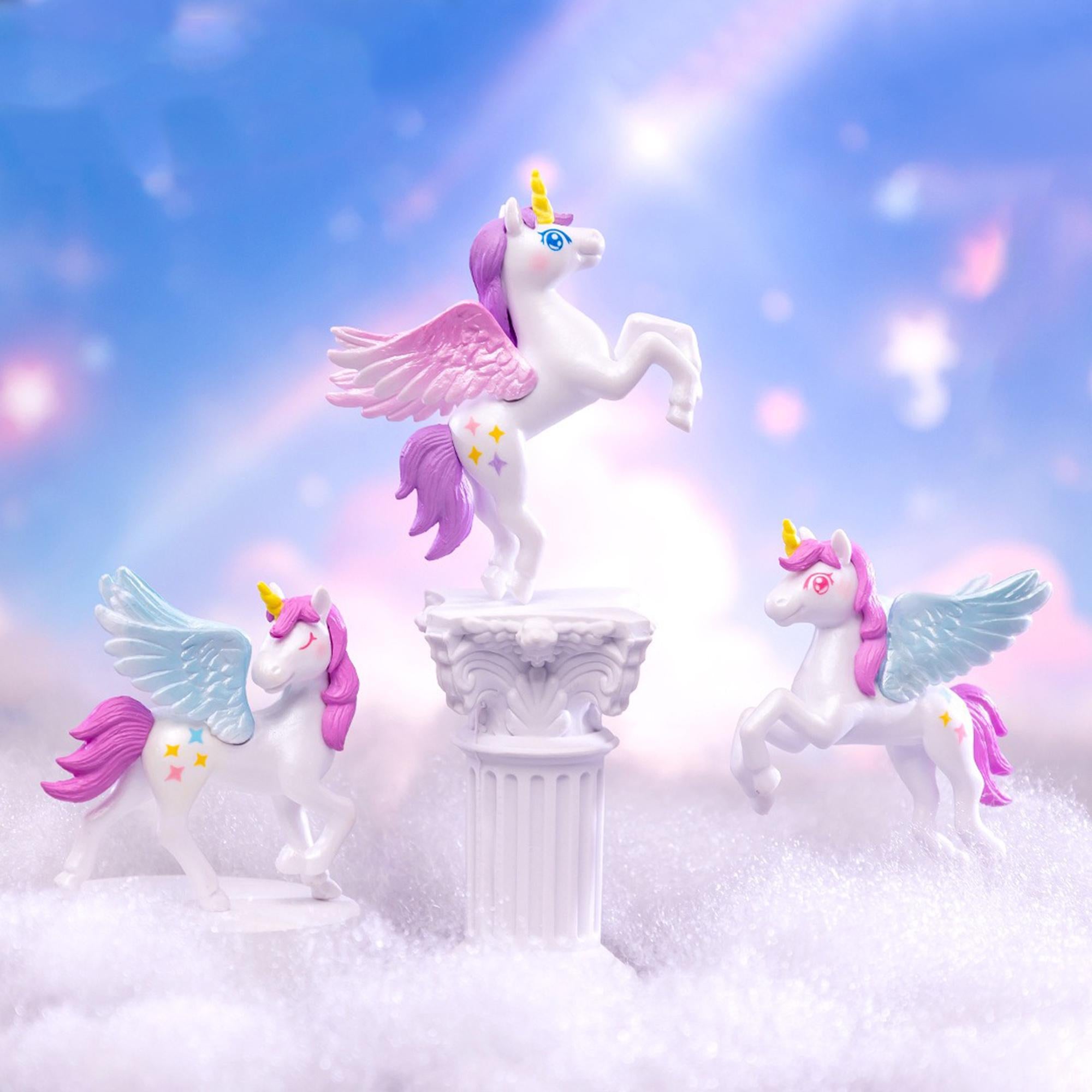 Mini Flying Unicorn Figurines, Fairy Garden Decor and DIY Landscape Props