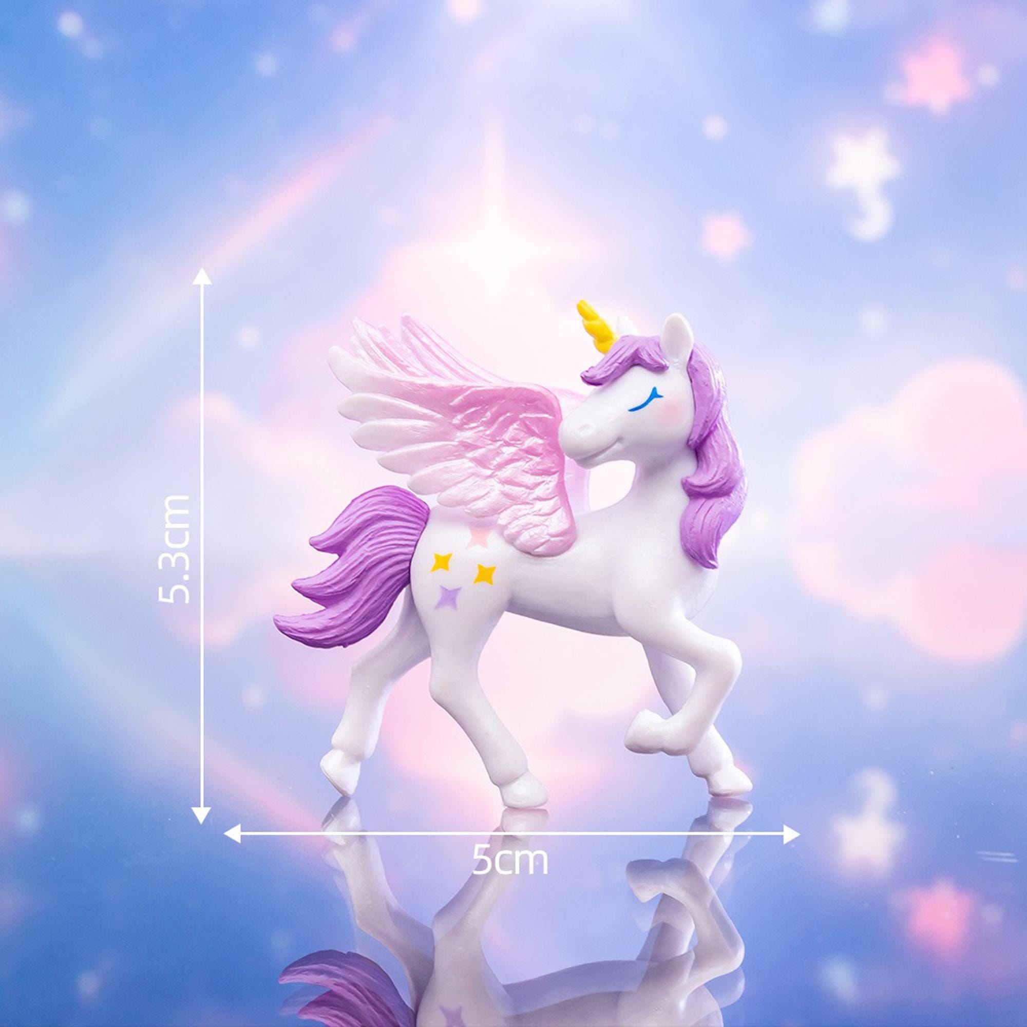 Mini Flying Unicorn Figurines, Fairy Garden Decor and DIY Landscape Props