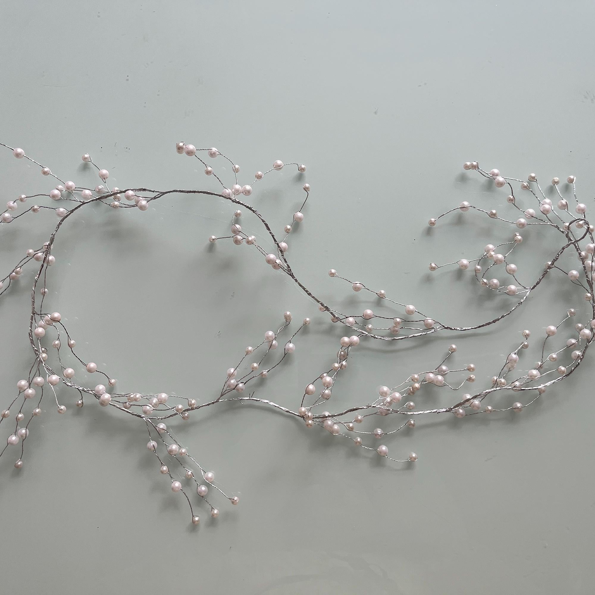 Handmade Pearl Garland on Wire for Wedding Décor, Floral Arrangements, or Crafting Supplies