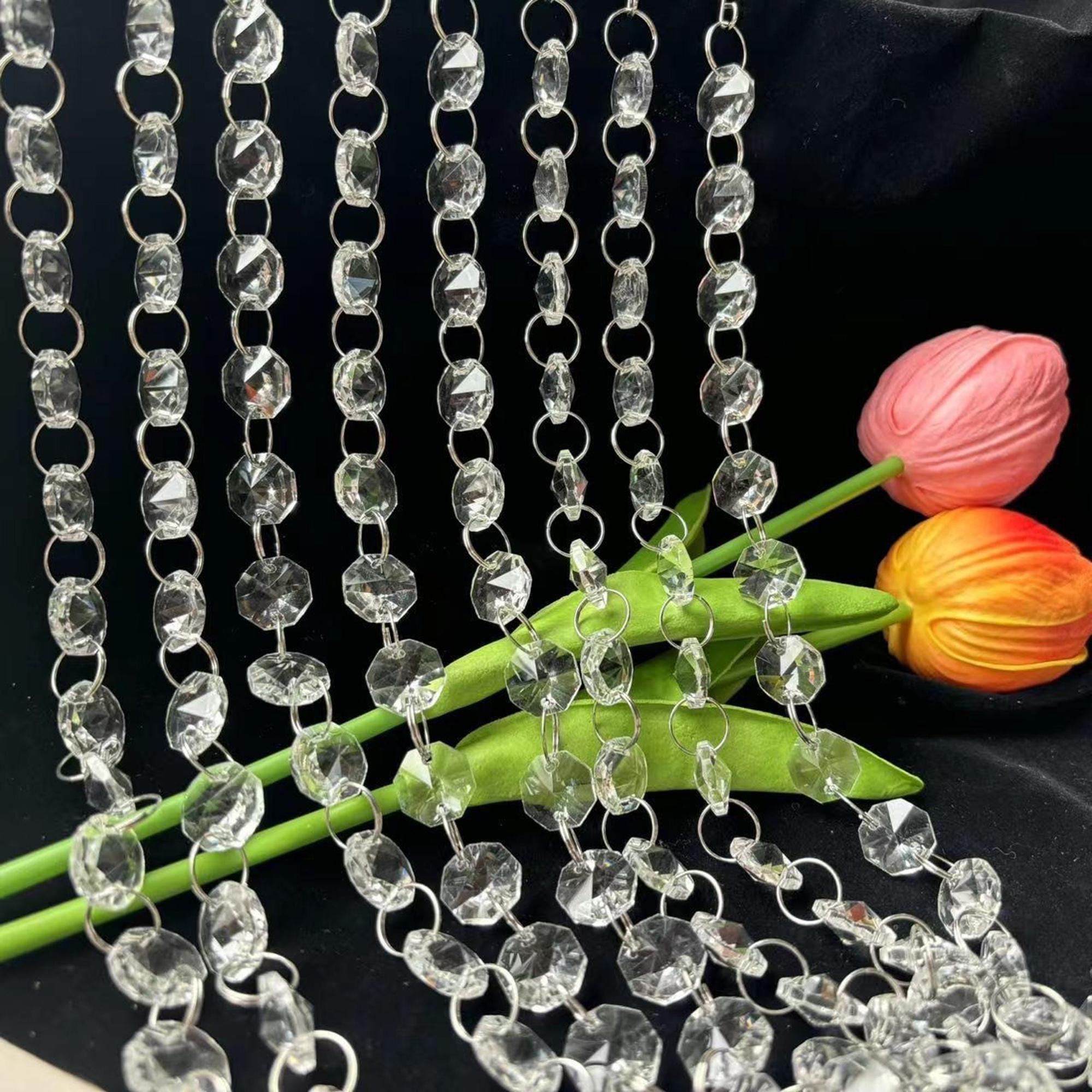 5 Clear Acrylic Bead Garland Strands for Wedding Decor