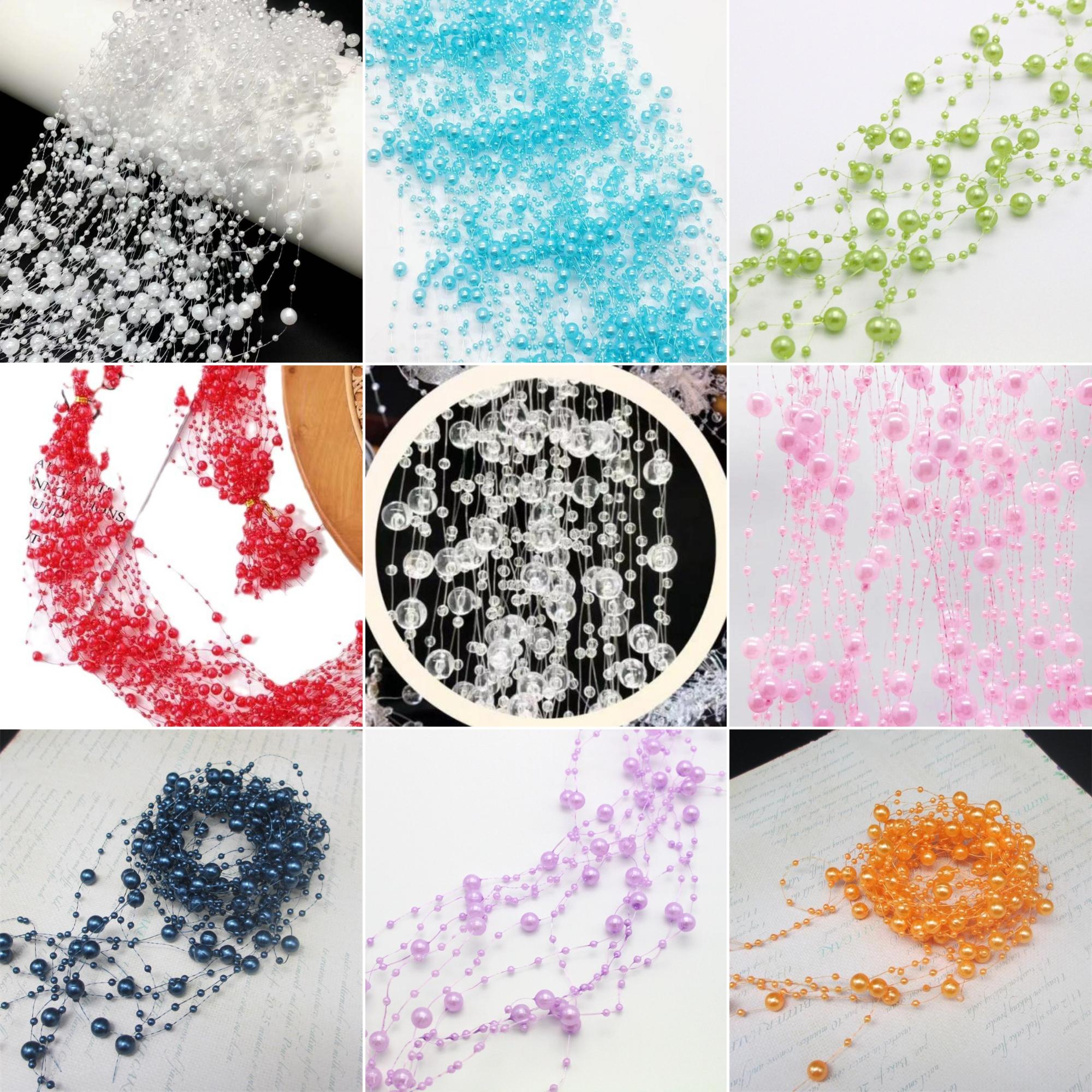 Acrylic Pearl Beads Garland for Wedding Decor, 20 Strips, 54 Inch Elegant Table Centerpieces