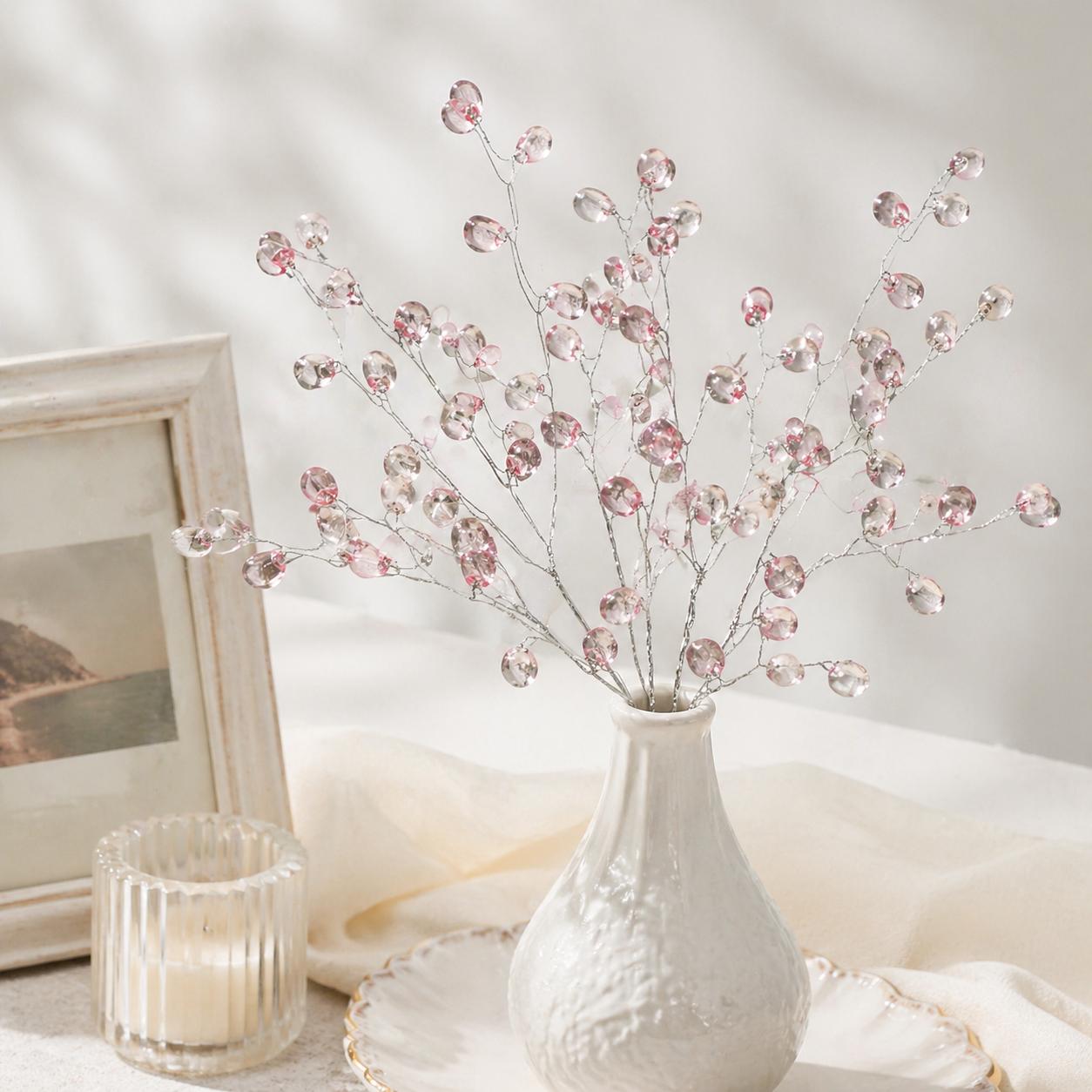Crystal Bead Branch, Acrylic Flower Twigs for Wedding Centerpiece Decor