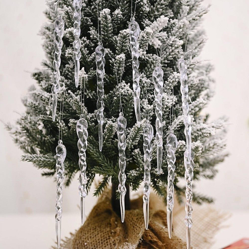 9 Clear Acrylic Teardrop Ornaments for Christmas Decor