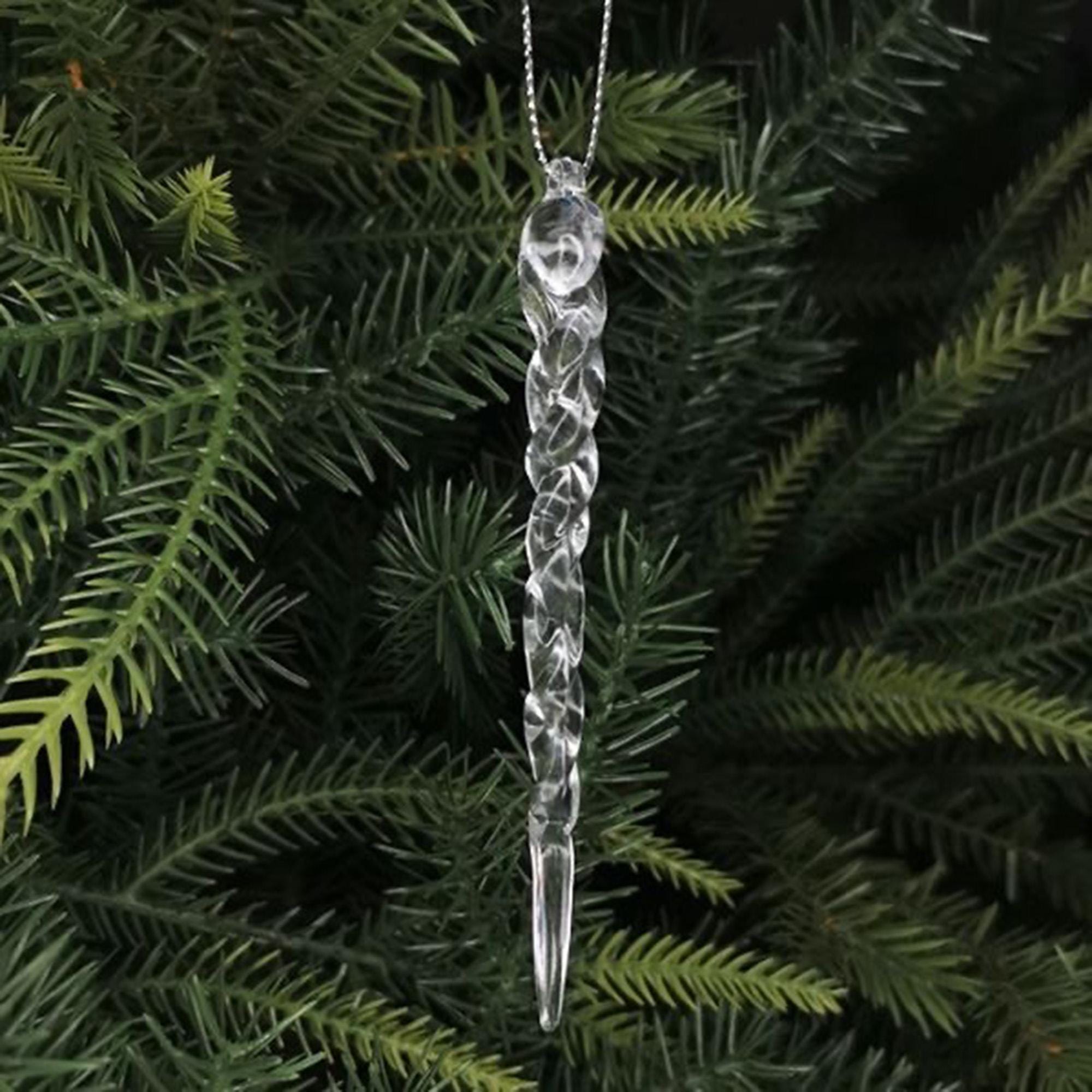9 Clear Acrylic Teardrop Ornaments for Christmas Decor