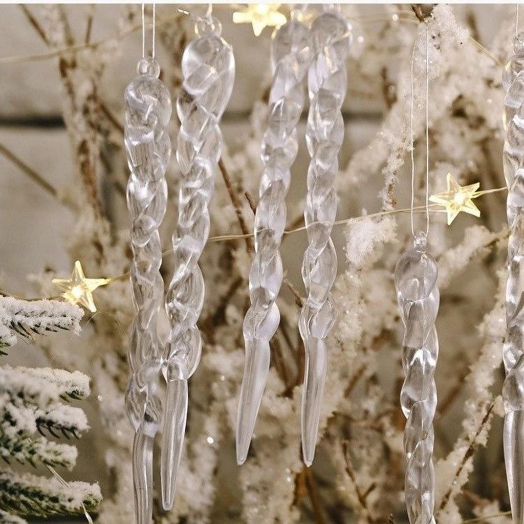 9 Clear Acrylic Teardrop Ornaments for Christmas Decor
