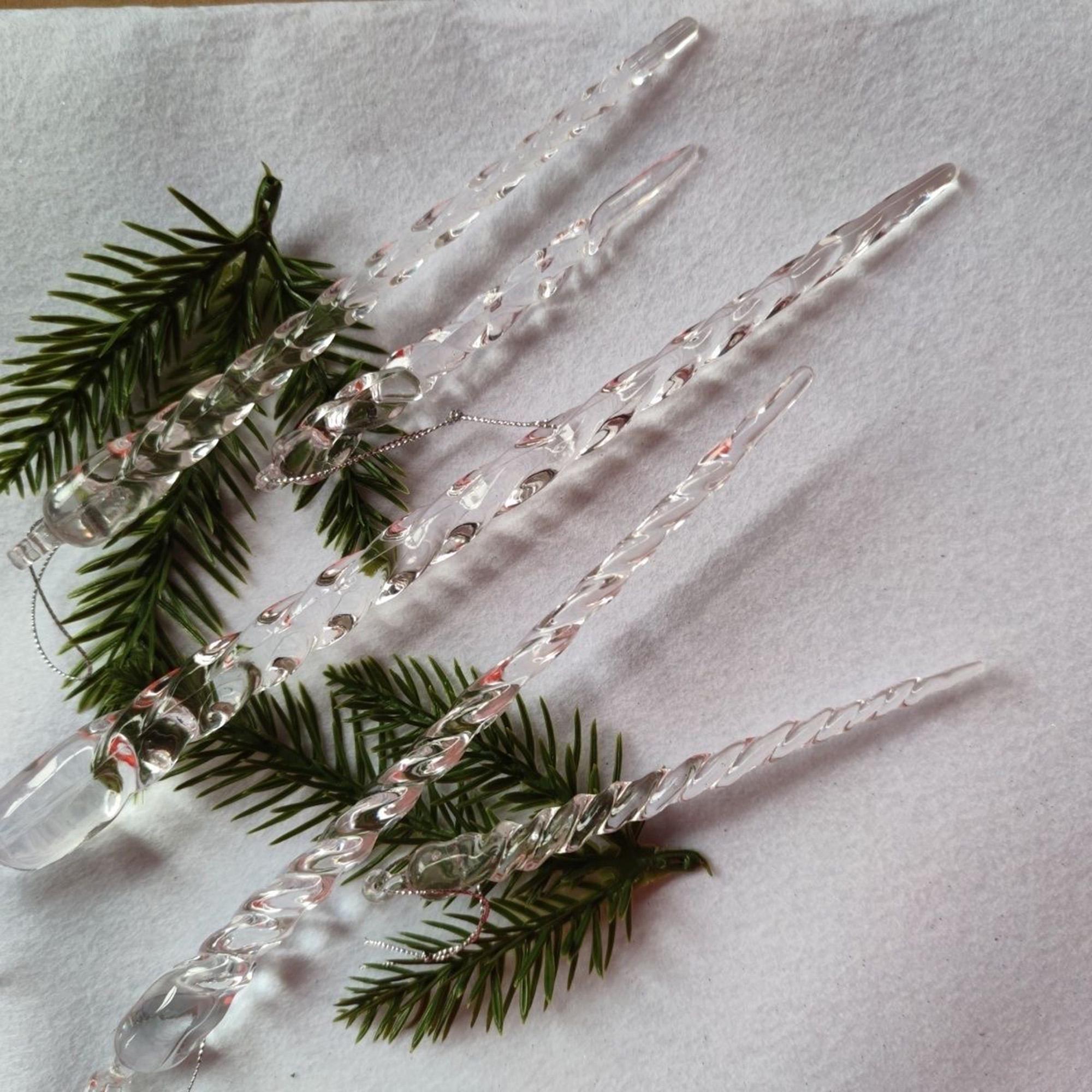 9 Clear Acrylic Teardrop Ornaments for Christmas Decor