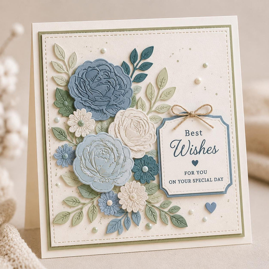 Embossed Rose Flower Metal Cutting Dies | Card Making Supplies