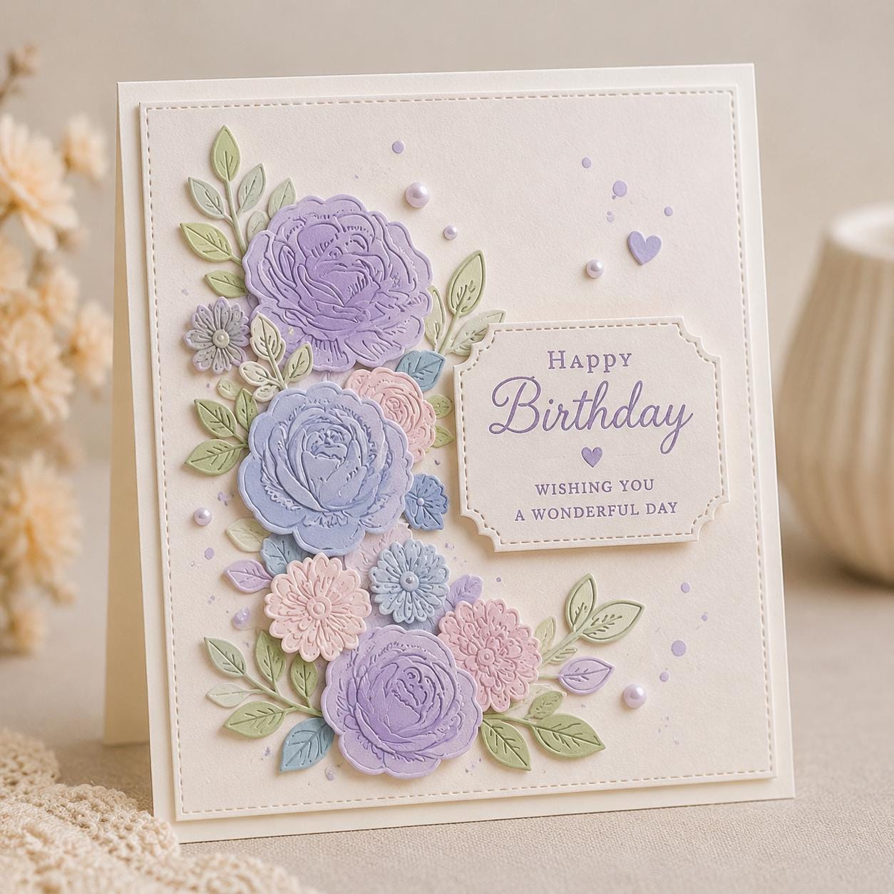 Embossed Rose Flower Metal Cutting Dies | Card Making Supplies