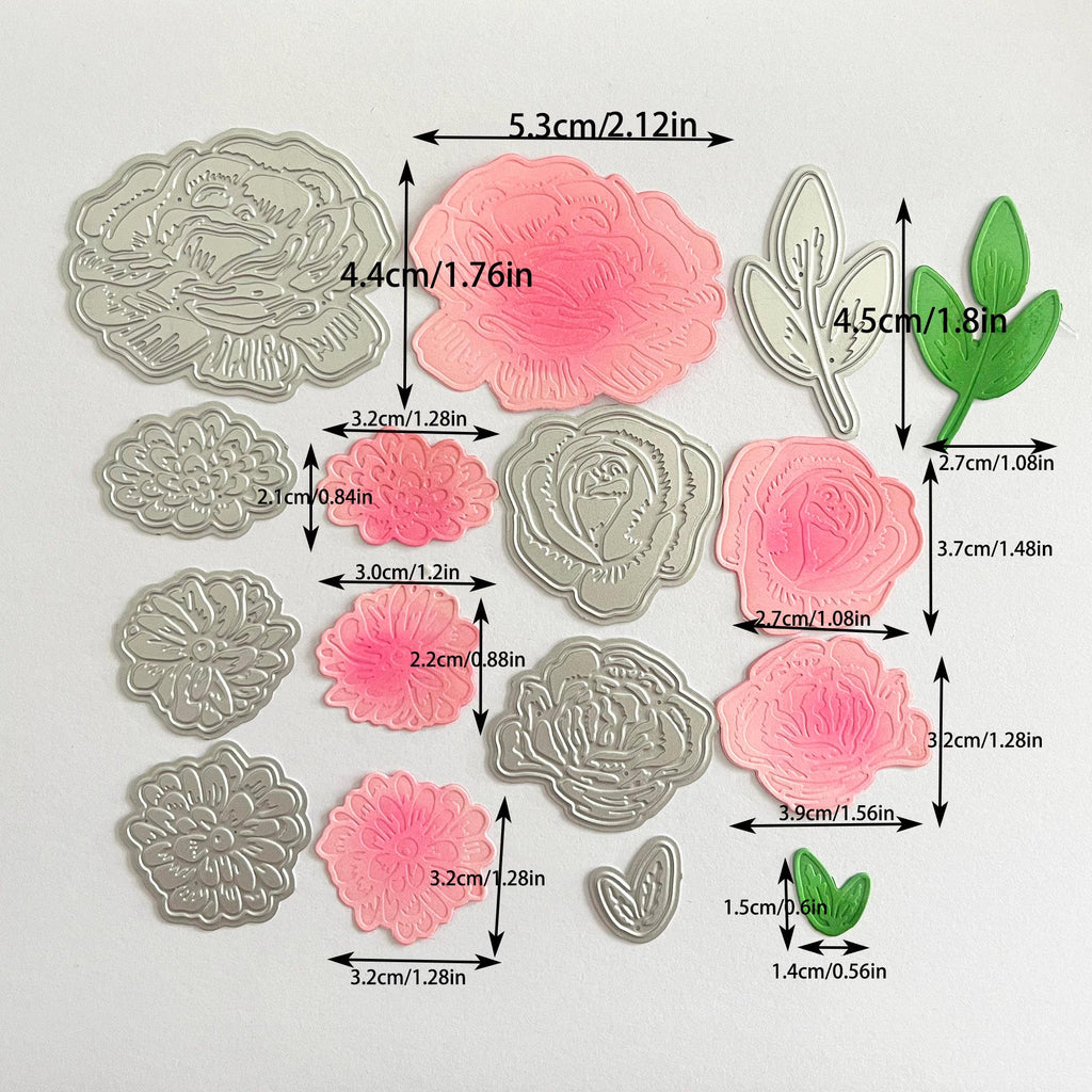 Embossed Rose Flower Metal Cutting Dies | Card Making Supplies